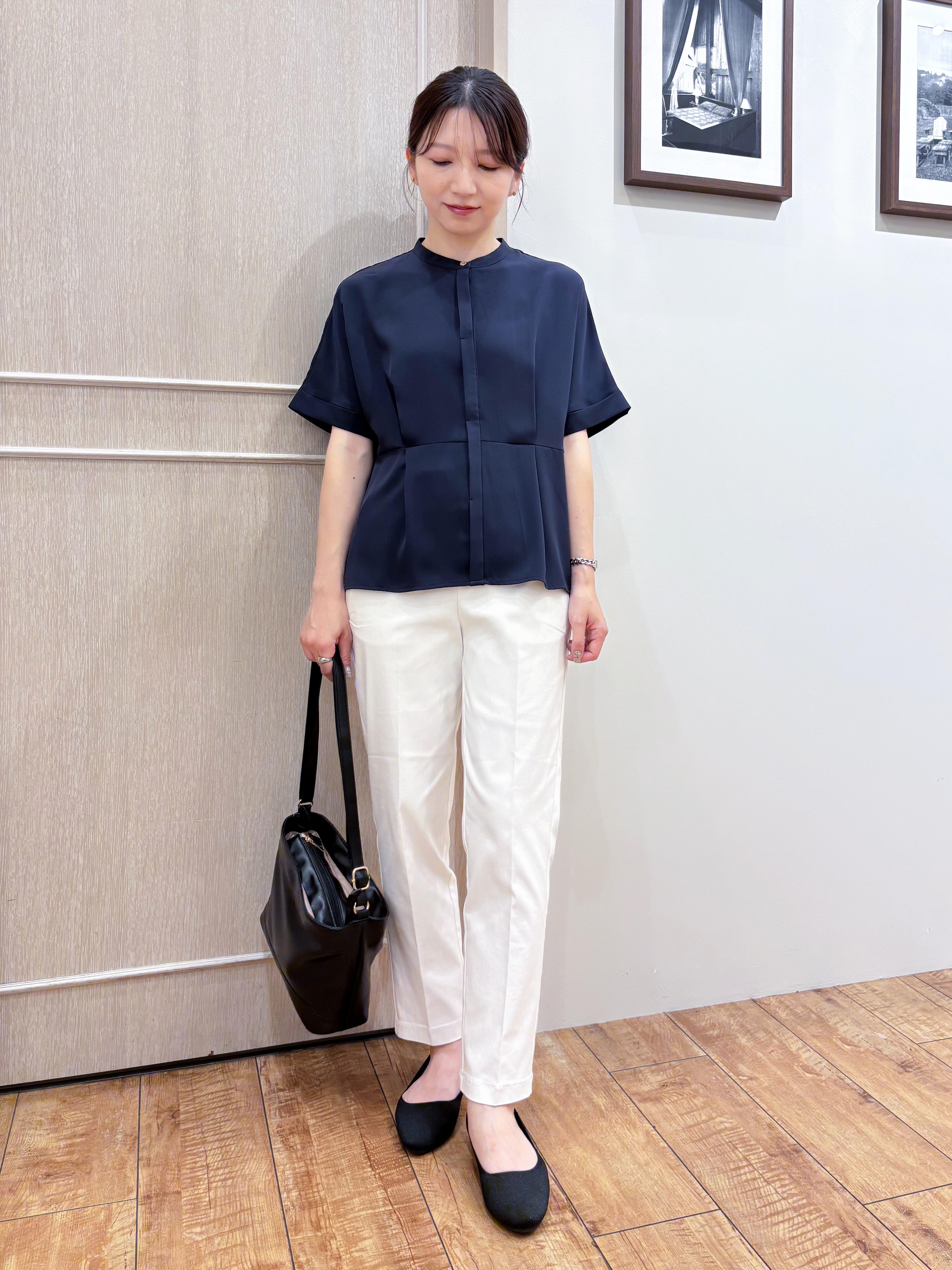 なみさんの「SHOO･LA･RUE｜【さらり快適/洗濯機可/S-LL】シアーラメカーディガン」を使ったコーディネート
