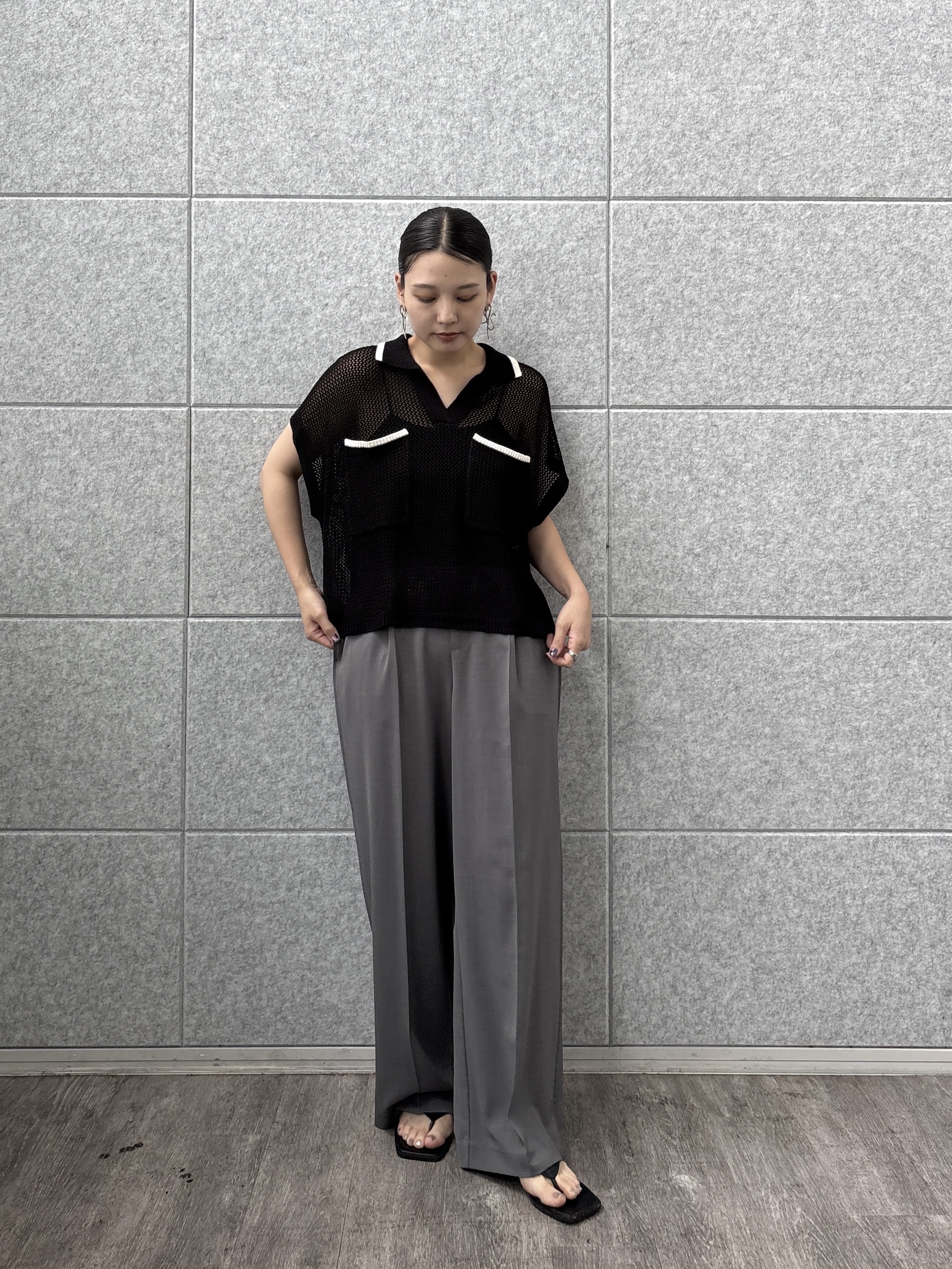 ayanoさんの「INDIVI｜メッシュポロドルマンニット」を使ったコーディネート