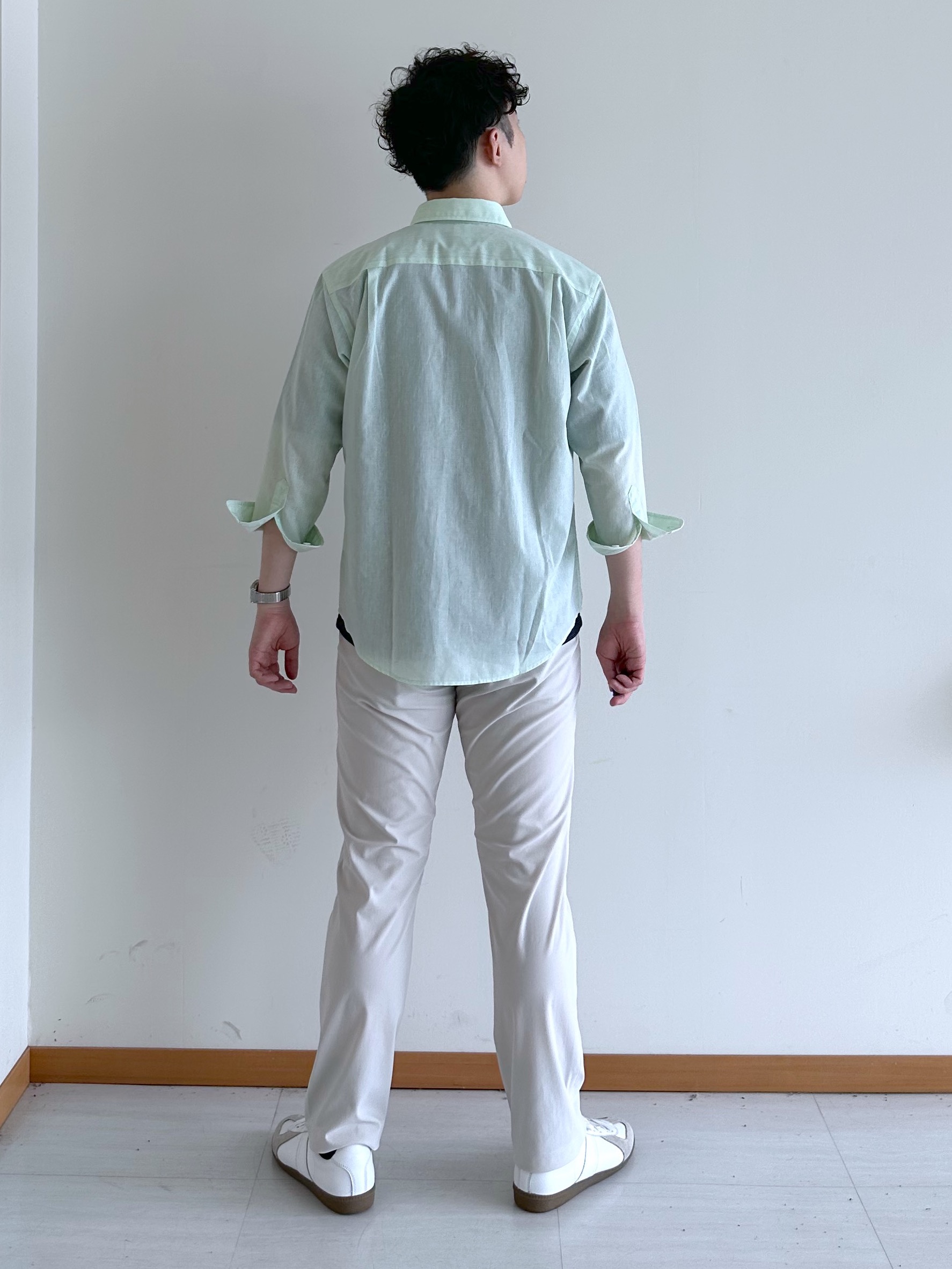 イッシーさんの「TAKEO KIKUCHI｜【接触冷感】ハイブリッド リネン 七分袖シャツ」を使ったコーディネート