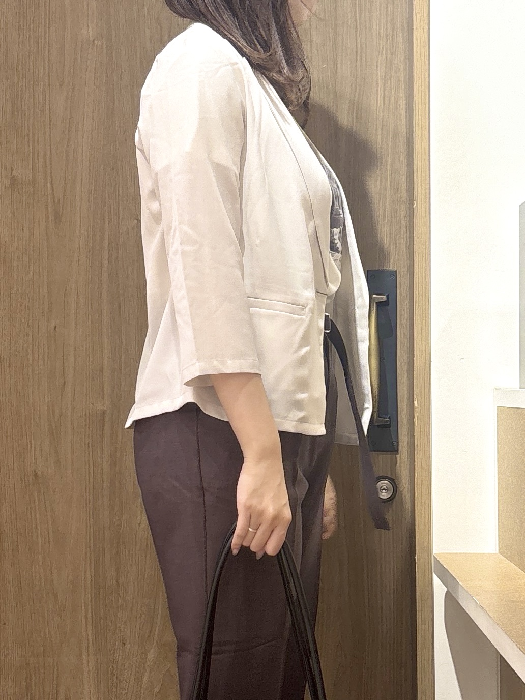 このかさんの「index｜【接触冷感／防シワ】ひんやり7分袖テーラードジャケット《洗濯機OK》」を使ったコーディネート