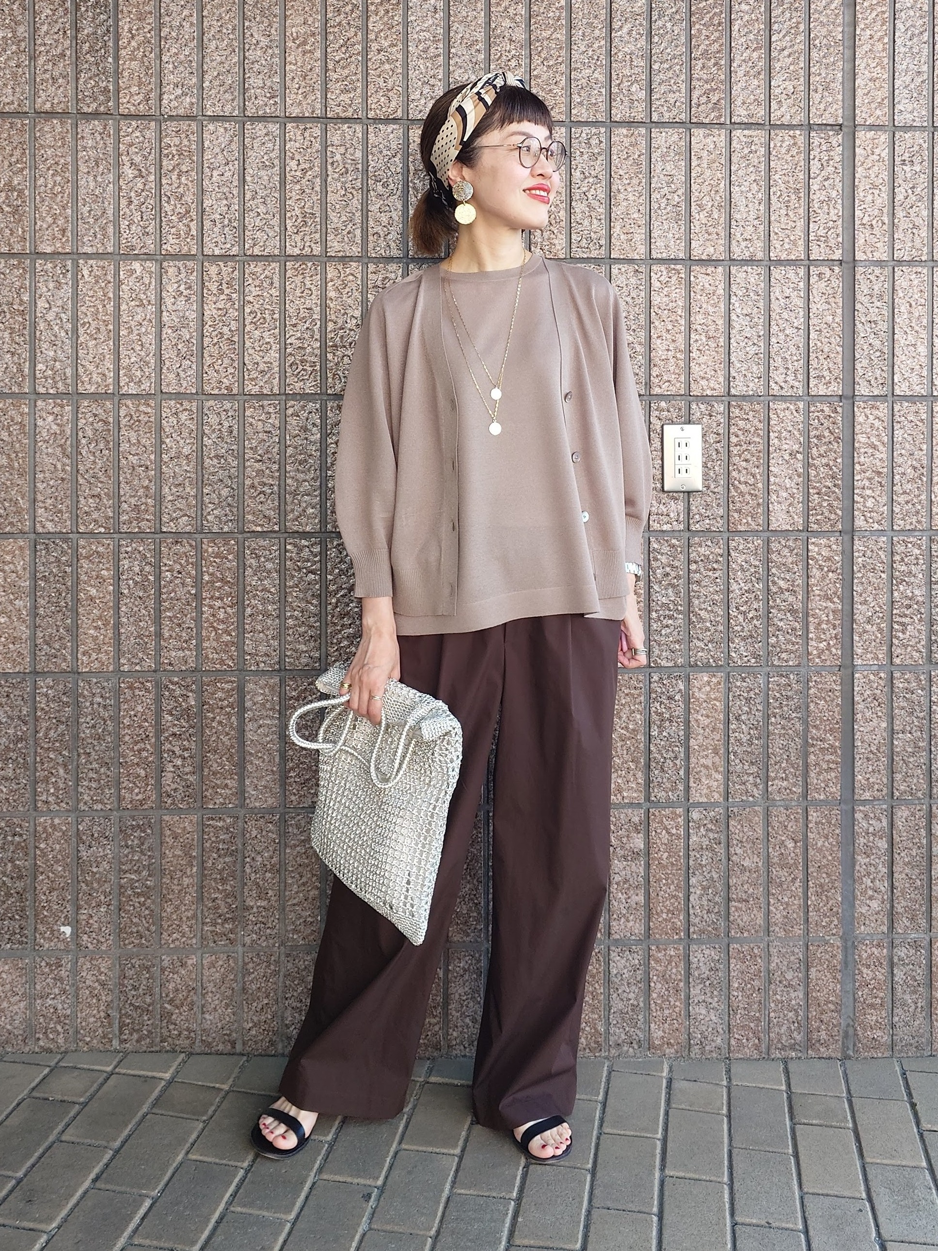 MUTSUKOさんの「UNTITLED｜【アンサンブル可/シアー】リネンエステルカーディガン」を使ったコーディネート