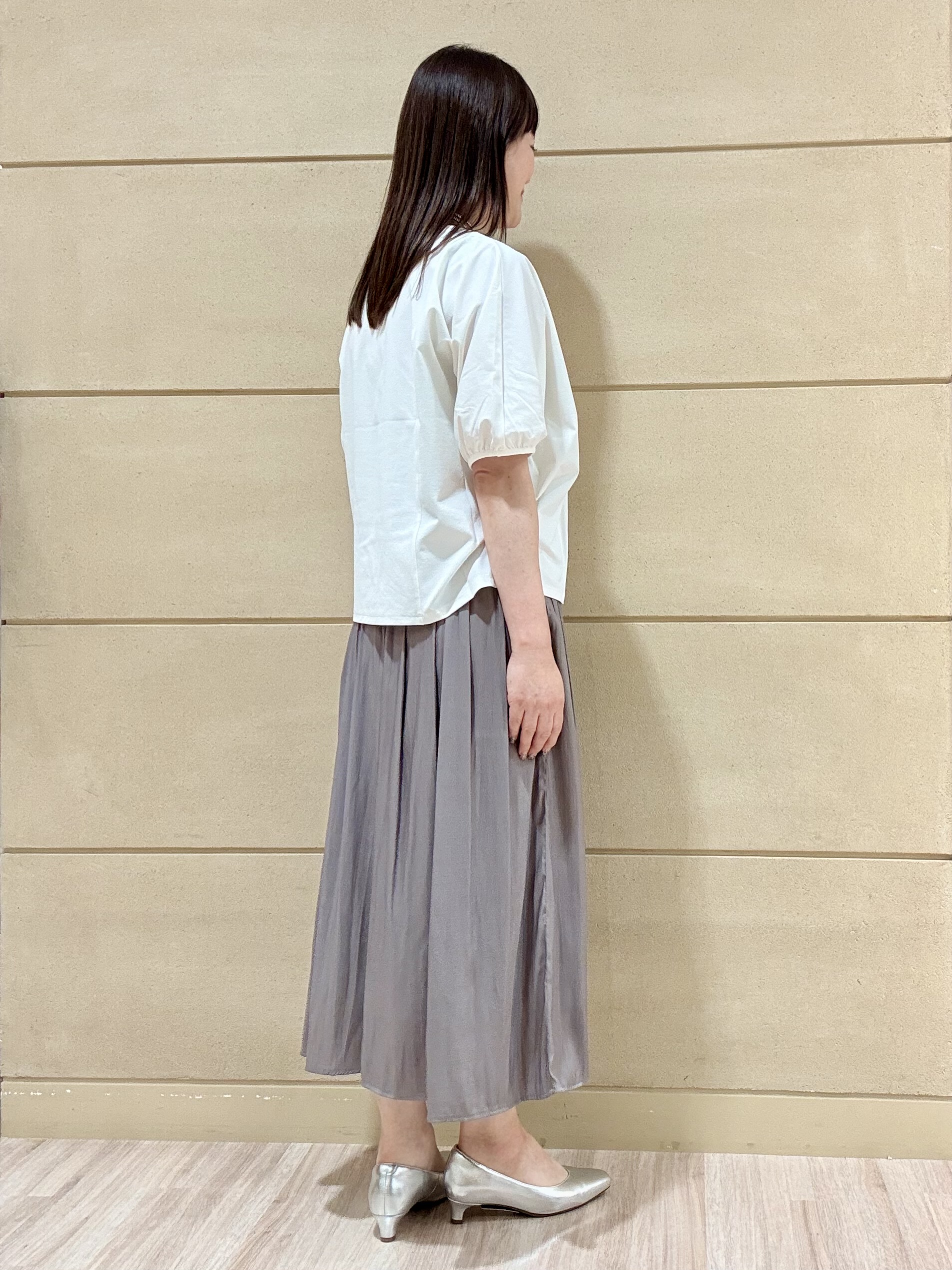 Marさんの「Reflect｜【UVカット／接触冷感／吸水速乾】ギャザースリーブカットソー」を使ったコーディネート