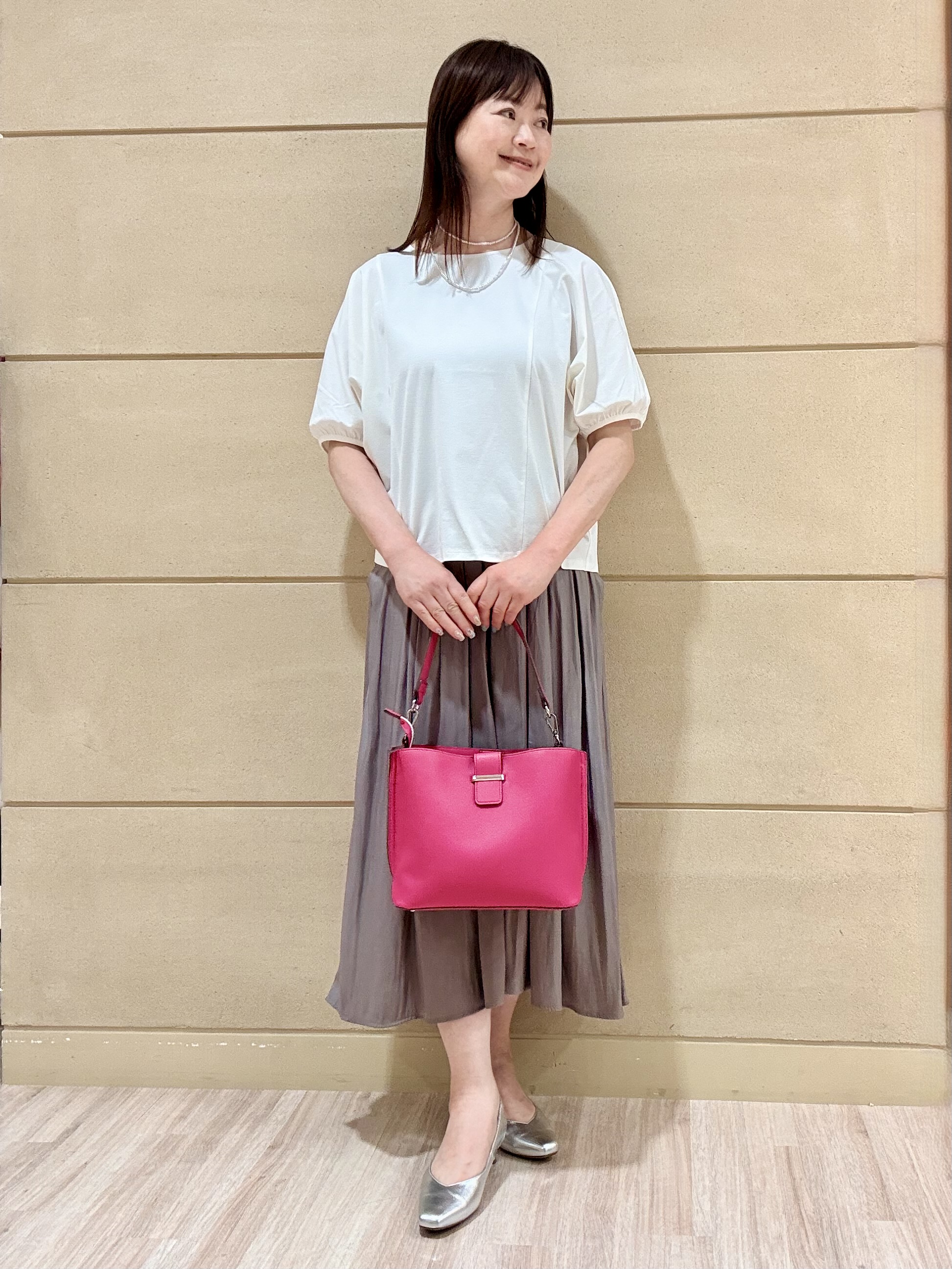 Marさんの「Reflect｜【UVカット／接触冷感／吸水速乾】ギャザースリーブカットソー」を使ったコーディネート