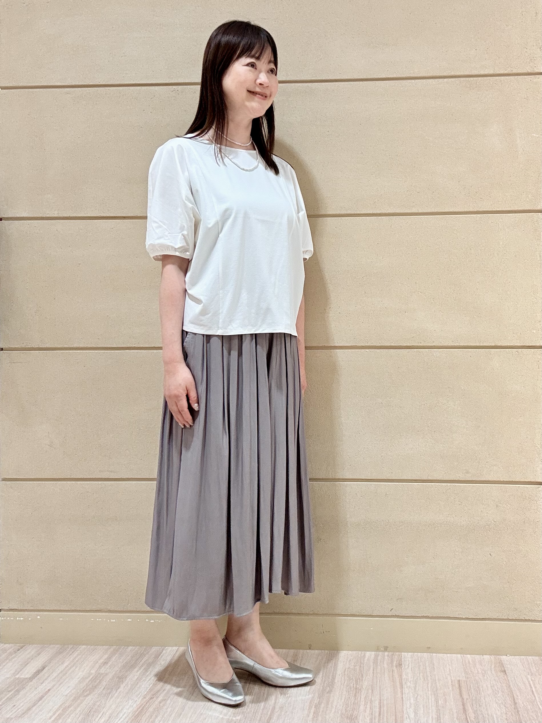 Marさんの「Reflect｜【UVカット／接触冷感／吸水速乾】ギャザースリーブカットソー」を使ったコーディネート
