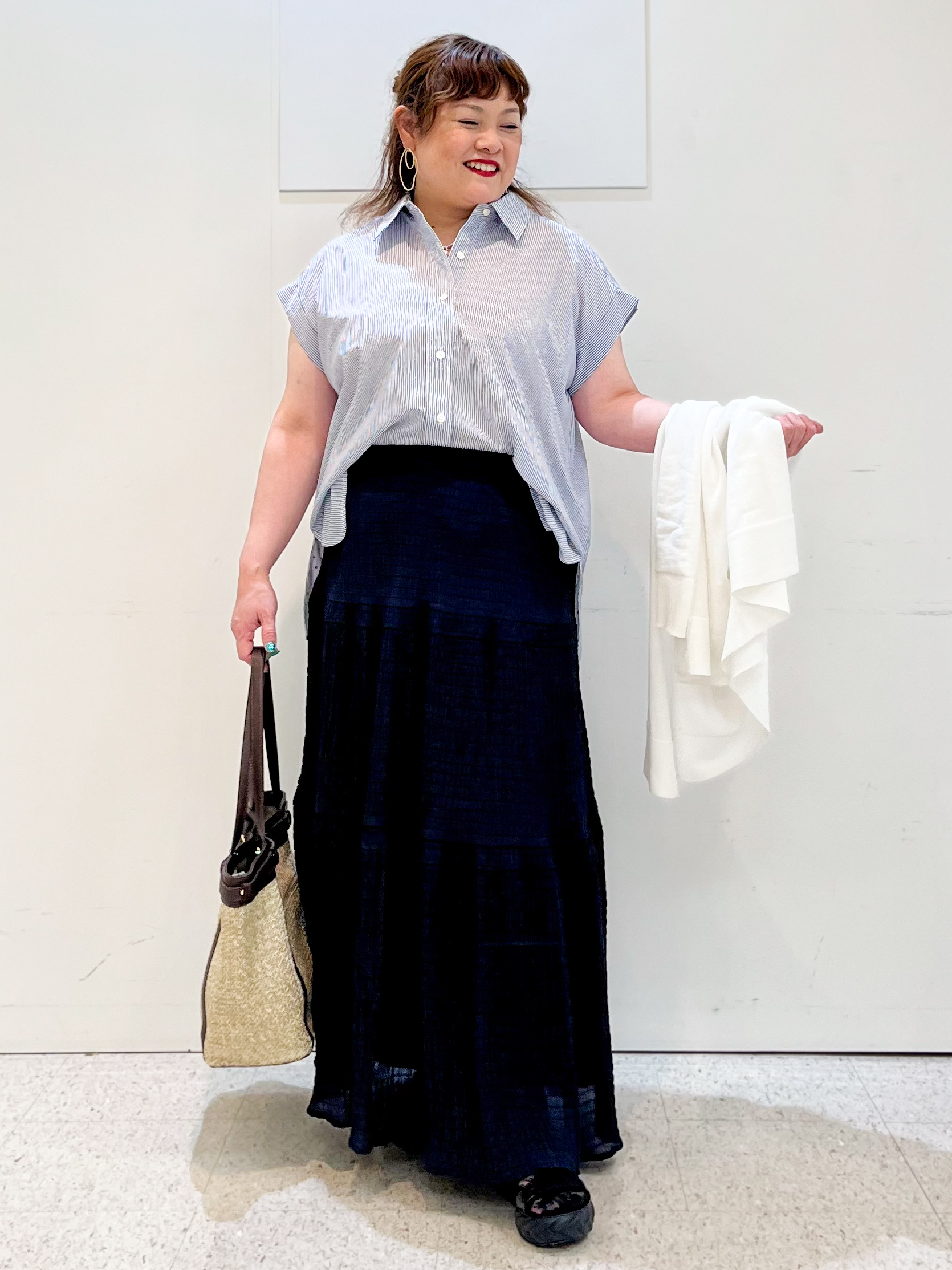 kimmyさんの「Reflect｜【接触冷感】フレンチスリーブシャツブラウス」を使ったコーディネート