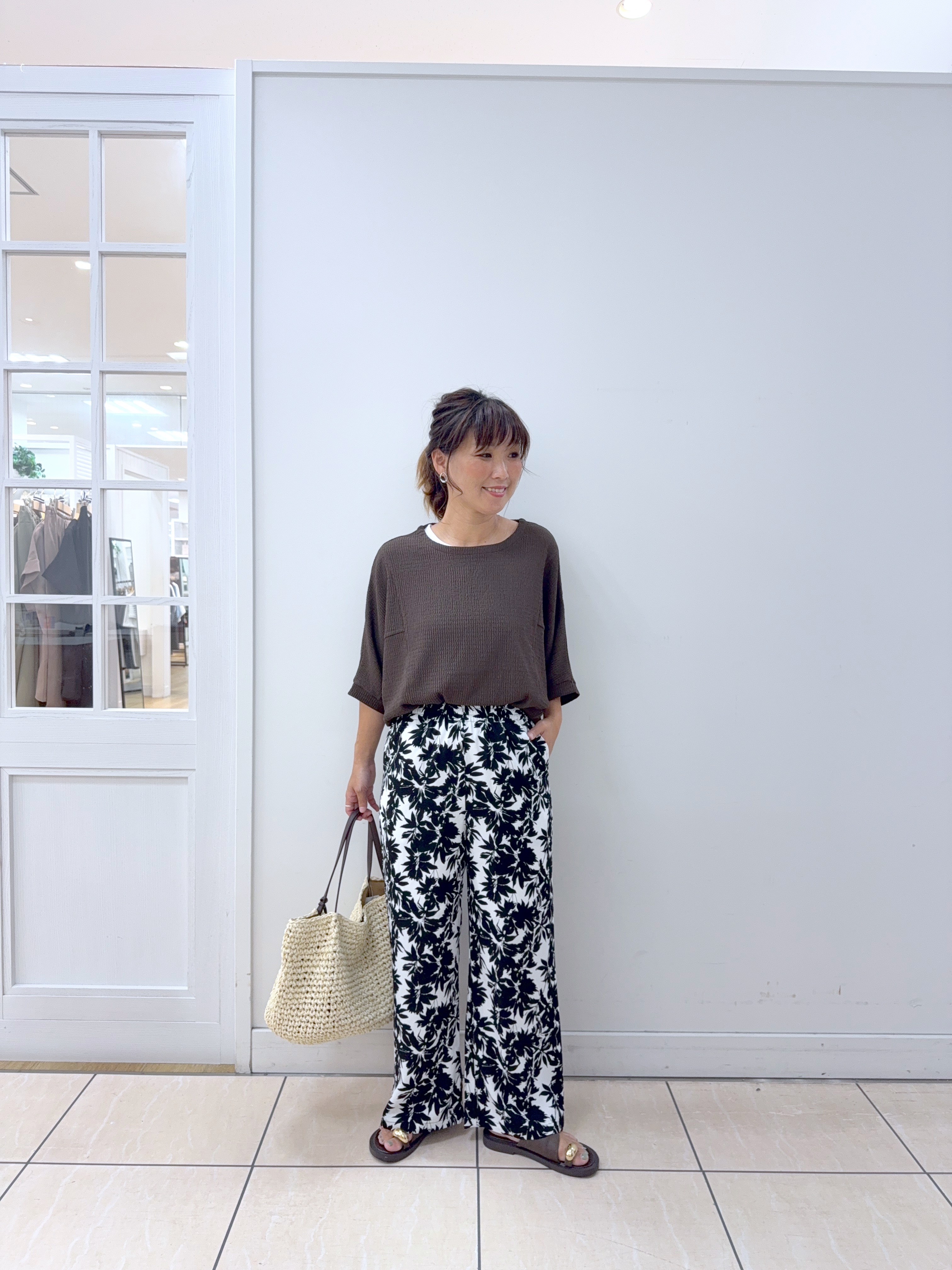 Osawaさんの「Dessin｜シュリンクジャージ カットソー」を使ったコーディネート
