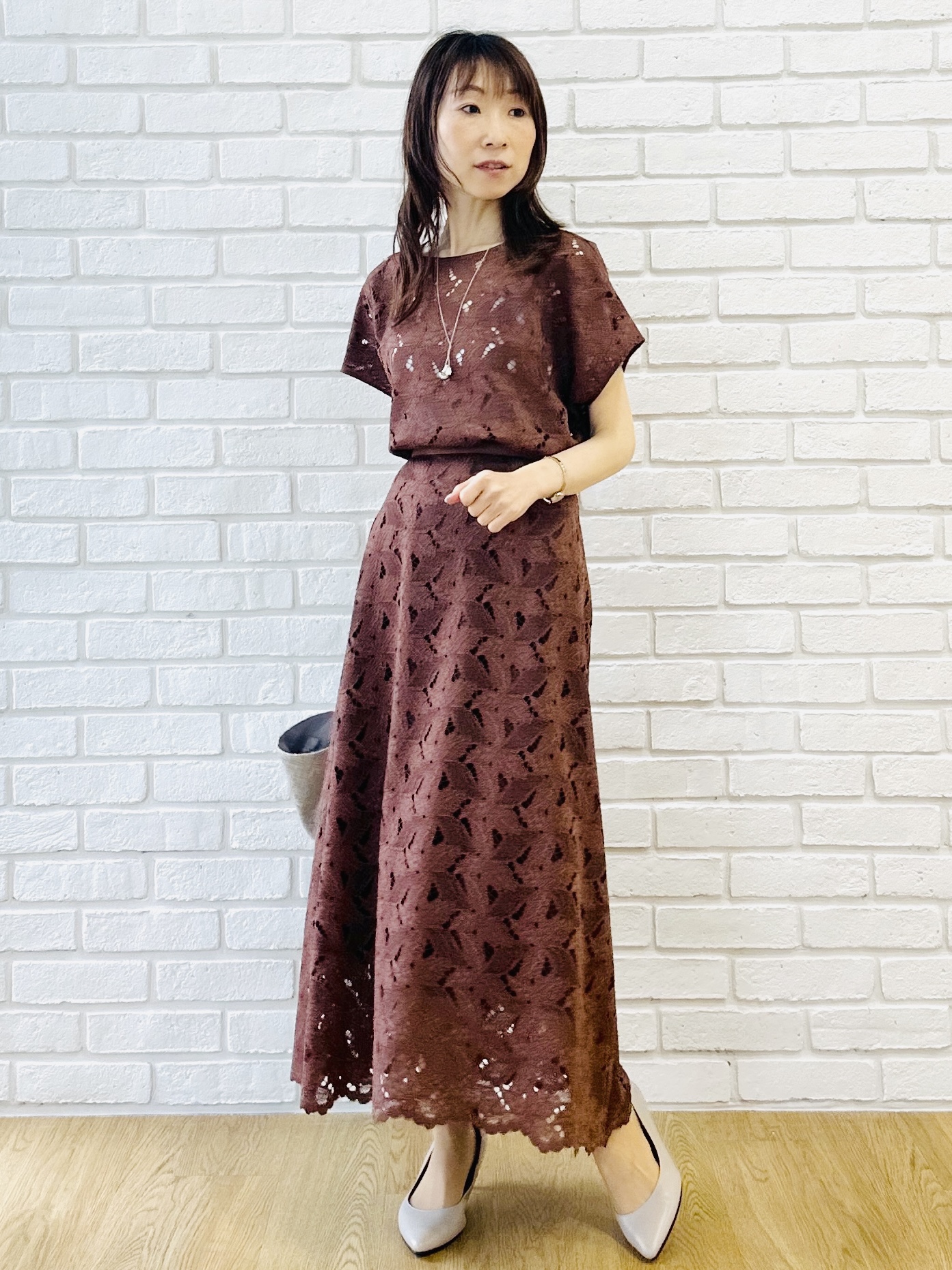Miwaさんの「UNTITLED｜【セットアップ可能】リーフレースブラウス」を使ったコーディネート