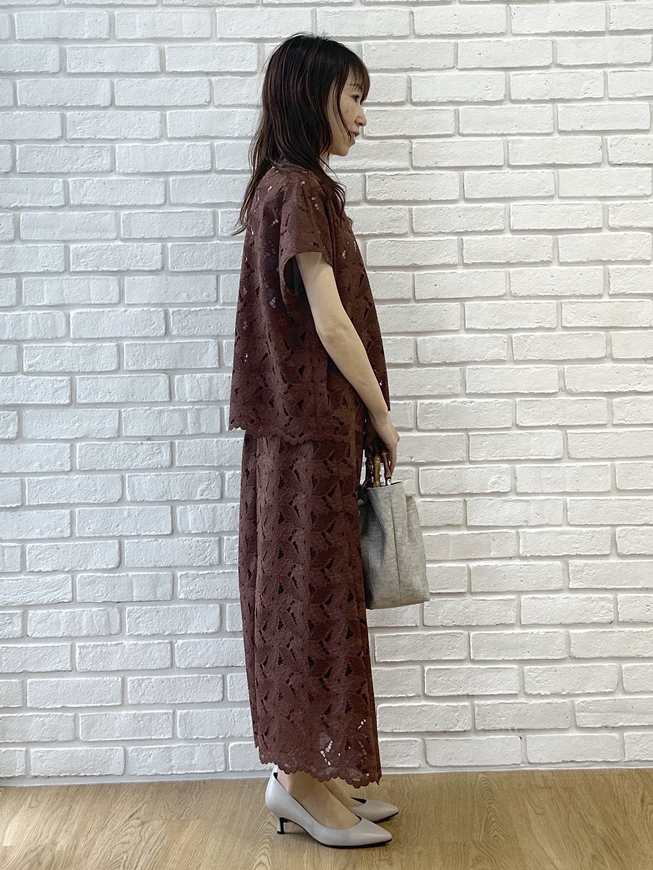 Miwaさんの「UNTITLED｜【セットアップ可能】リーフレースブラウス」を使ったコーディネート