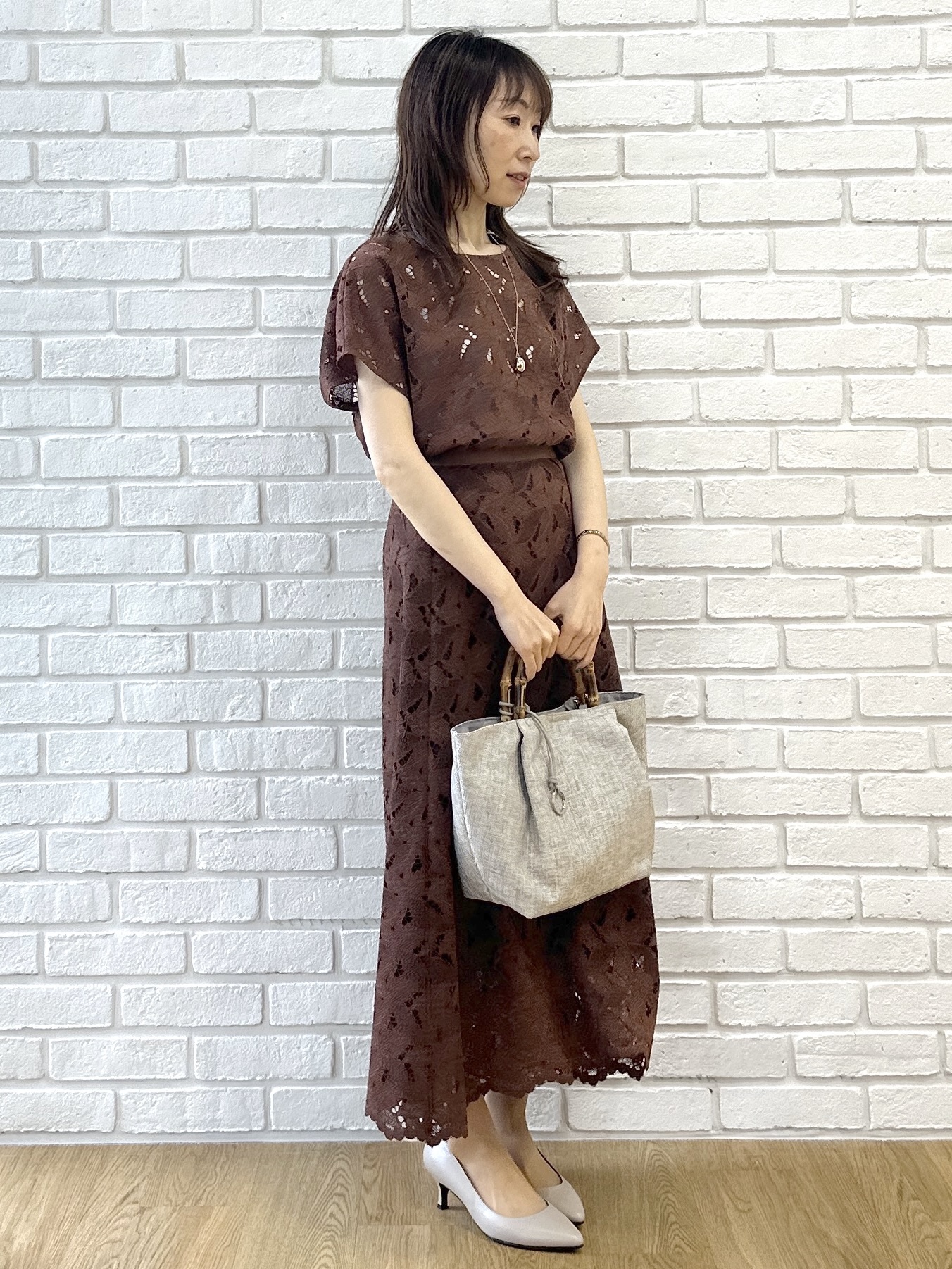 Miwaさんの「UNTITLED｜【セットアップ可能】リーフレースブラウス」を使ったコーディネート