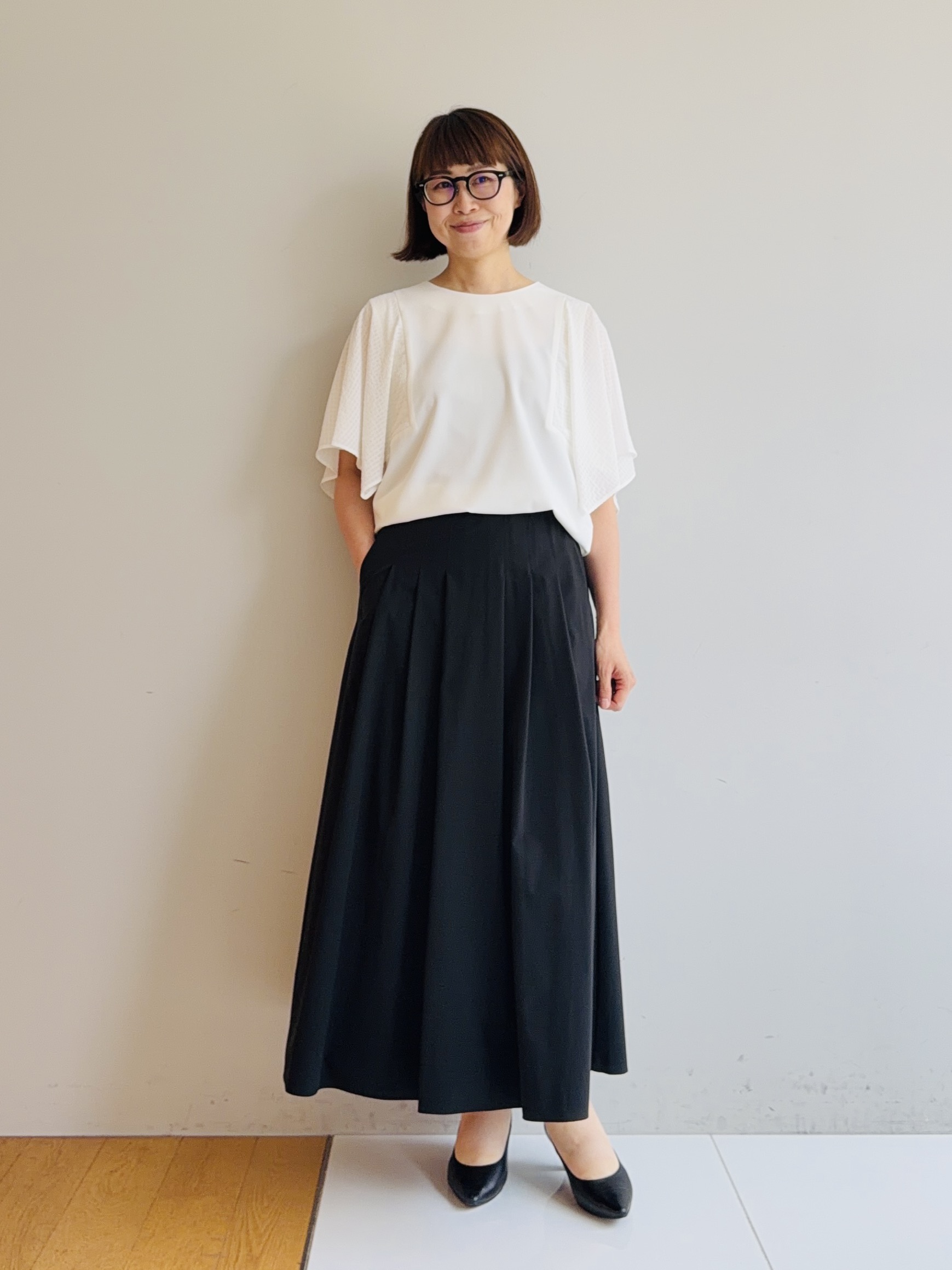 murayamaさんの「INDIVI｜【さらに軽く軽快！／着る日傘】ノーカラージャケット」を使ったコーディネート