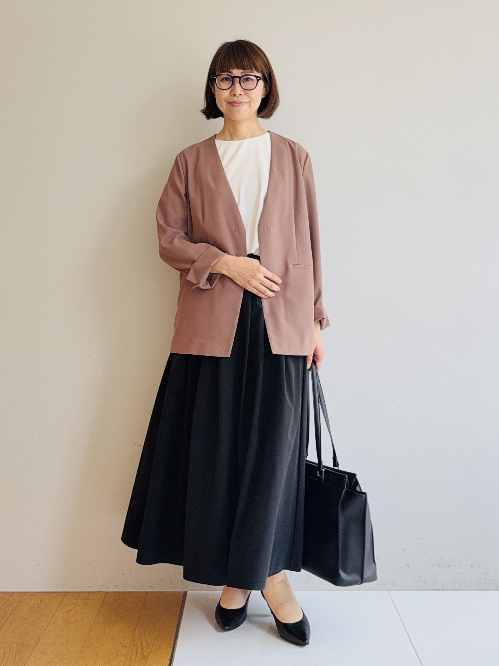 murayamaさんの「INDIVI｜【さらに軽く軽快！／着る日傘】ノーカラージャケット」を使ったコーディネート