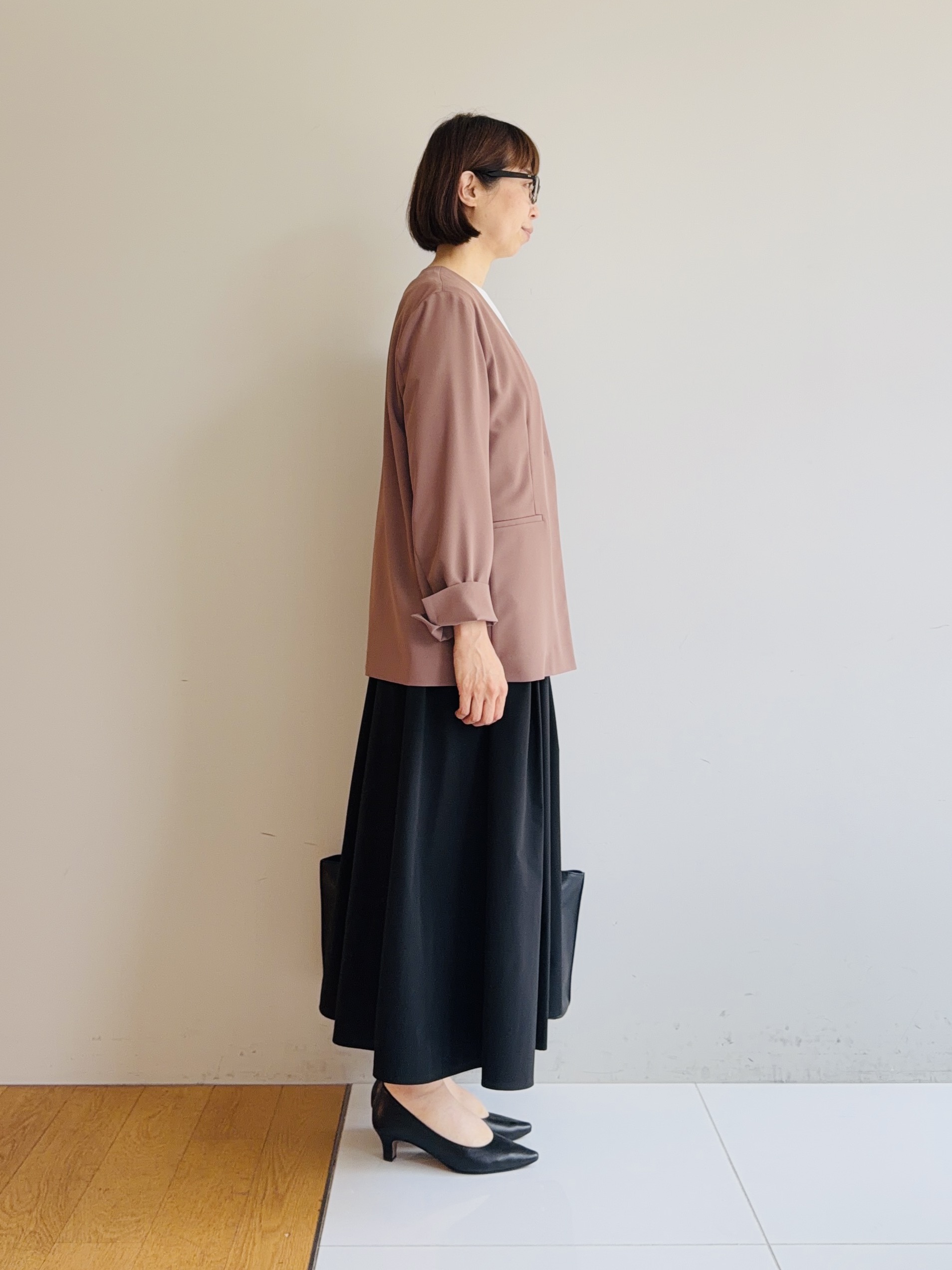 murayamaさんの「INDIVI｜【さらに軽く軽快！／着る日傘】ノーカラージャケット」を使ったコーディネート