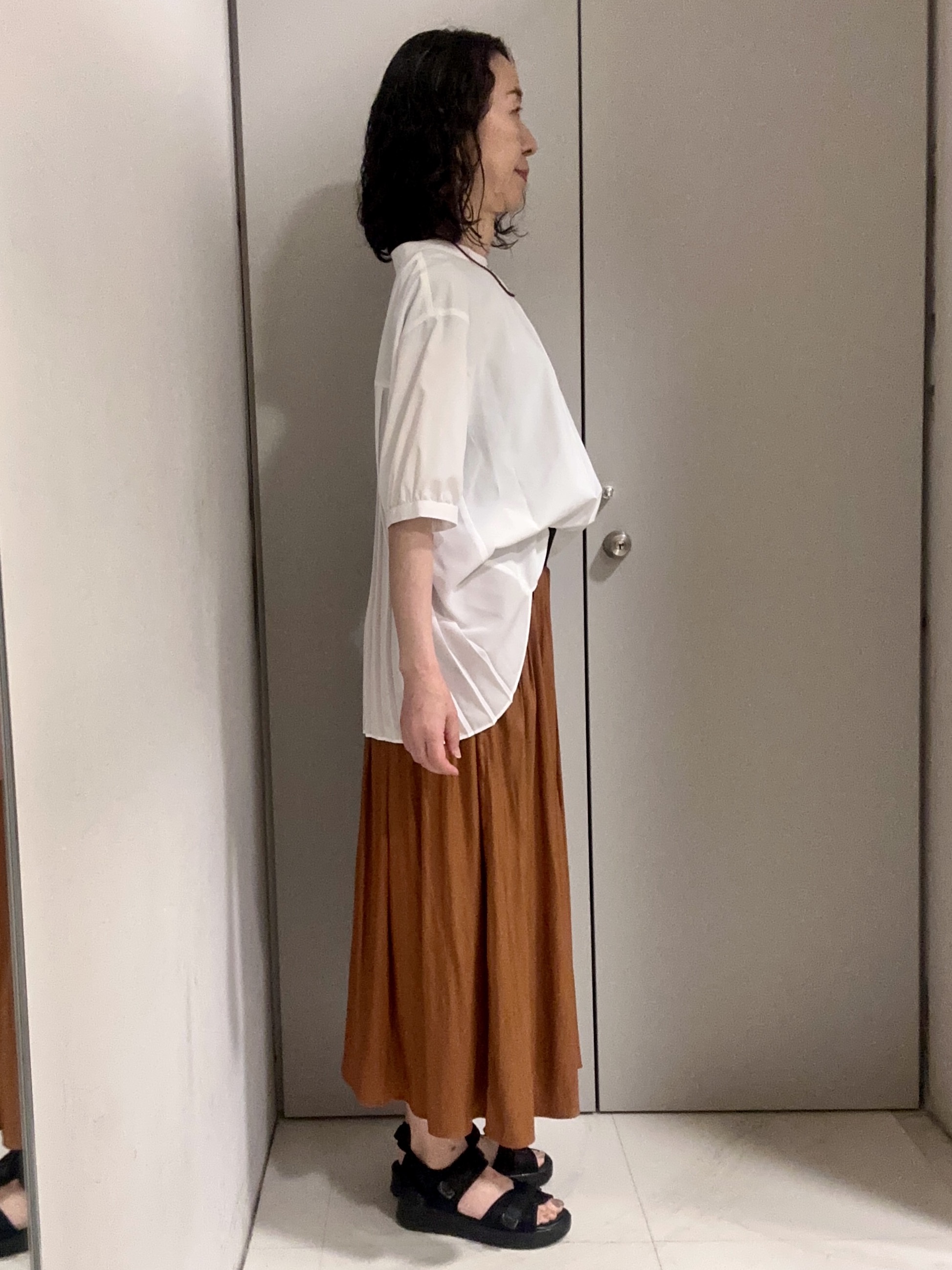 Kouさんの「Reflect｜【手洗い可】異素材ドッキングブラウス」を使ったコーディネート