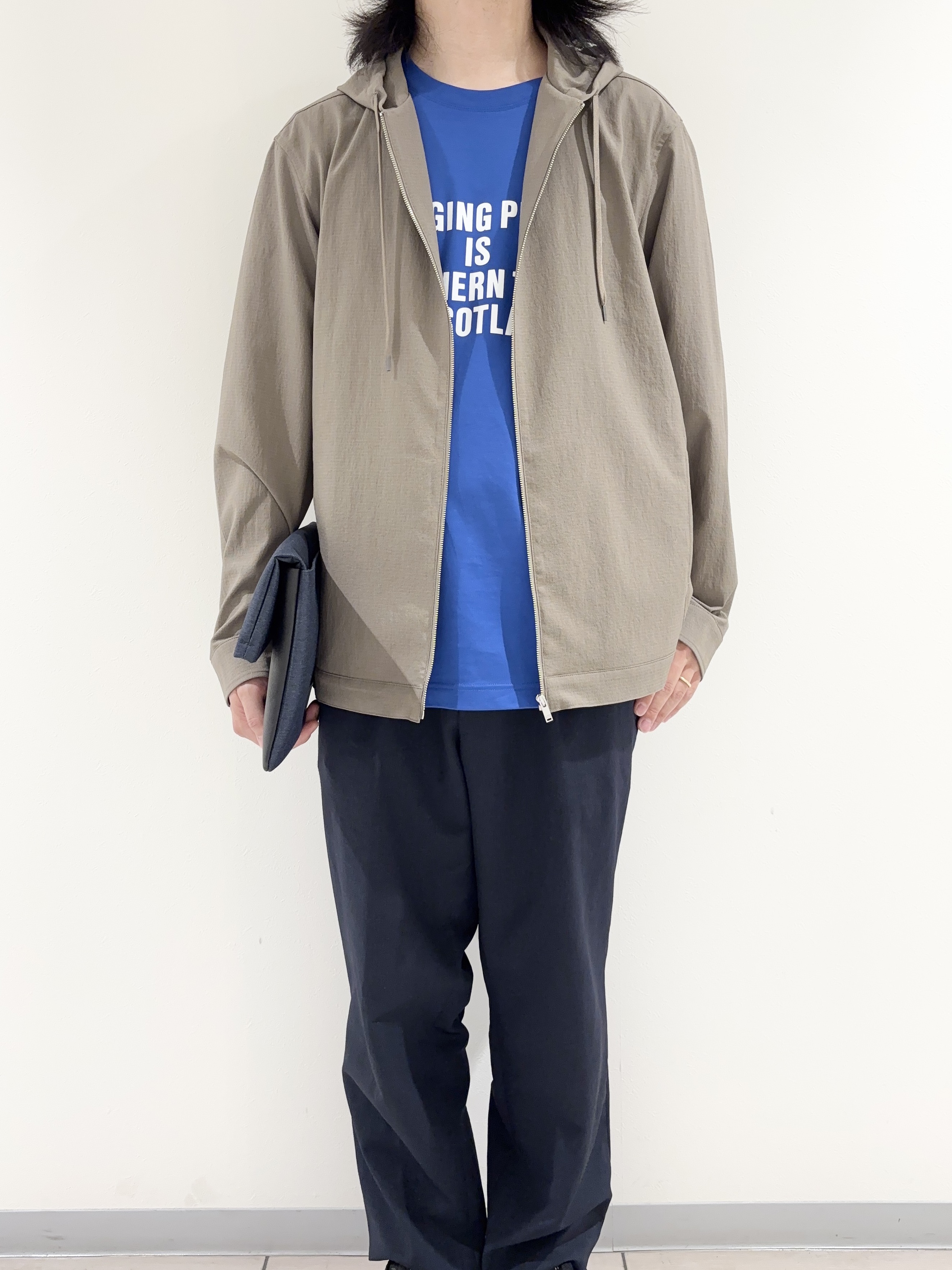 及川さんの「TAKEO KIKUCHI｜【撥水・洗える・シワになりにくい】 リランチェ（R） フードブルゾン」を使ったコーディネート