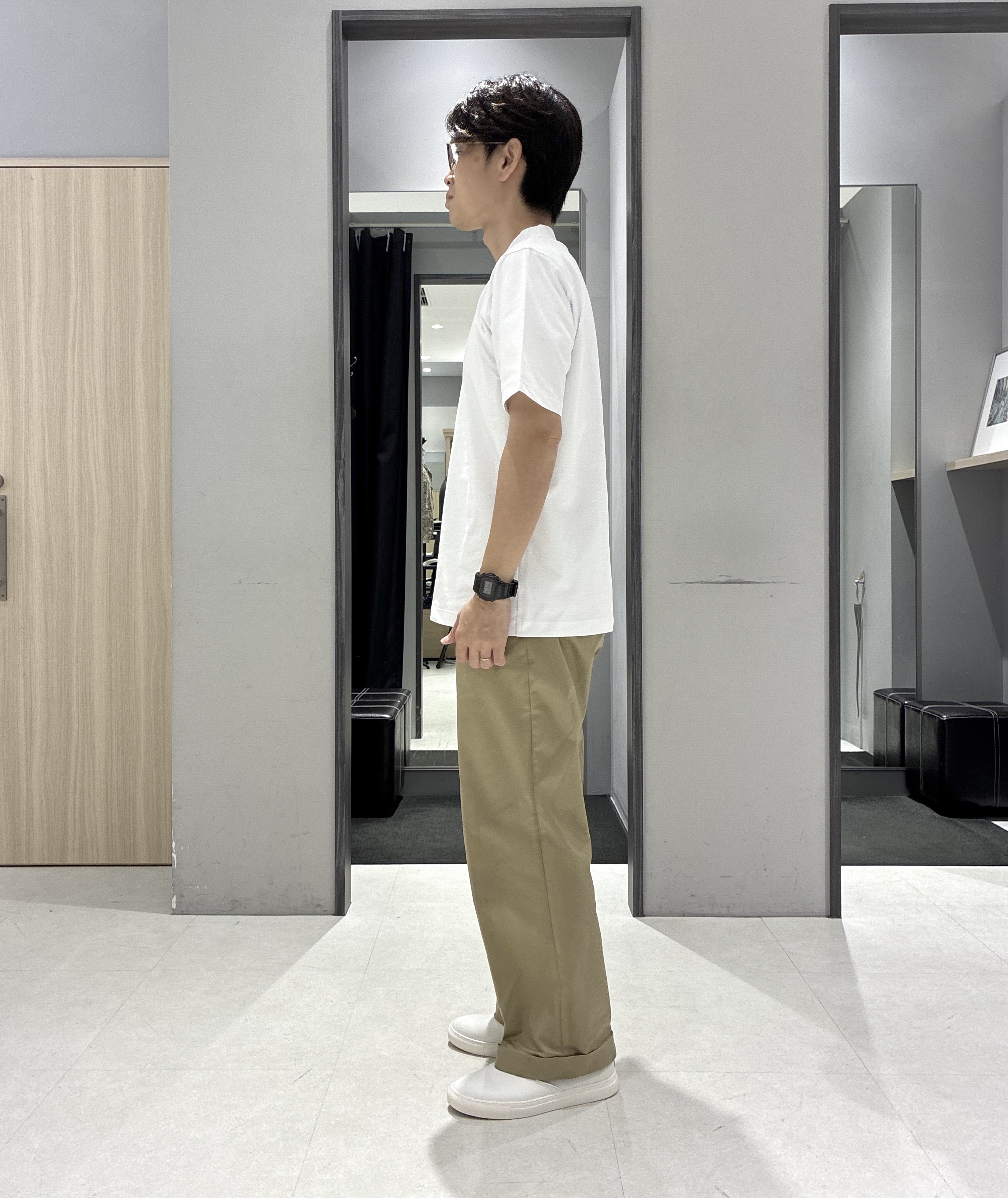 わいずみさんの「TAKEO KIKUCHI｜播州織り 千鳥 半袖シャツ」を使ったコーディネート