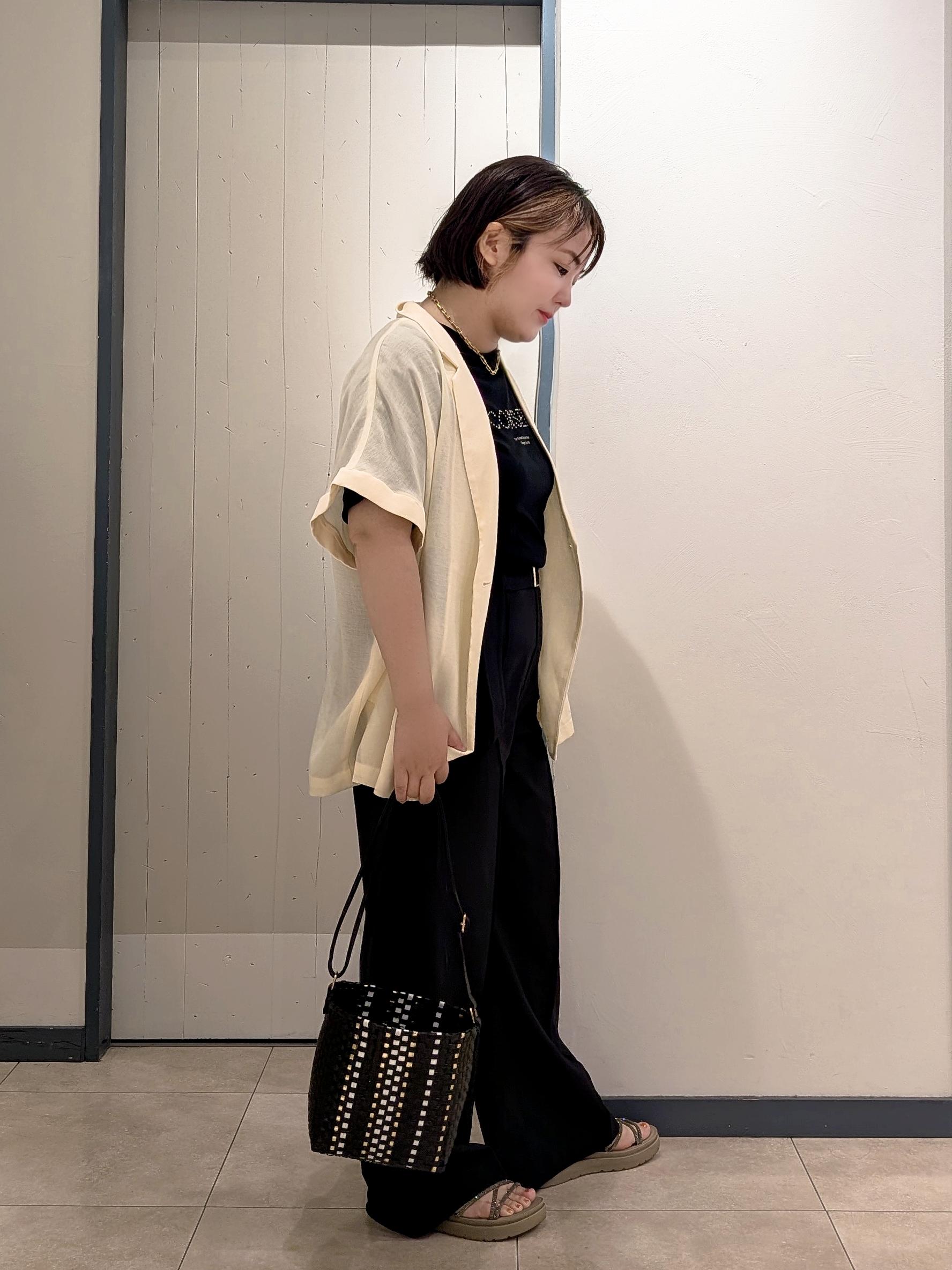 yukikaさんの「grove｜【洗濯機OK・ひんやり/SETUP可】シワになりにくいハーフスリーブジャケット」を使ったコーディネート
