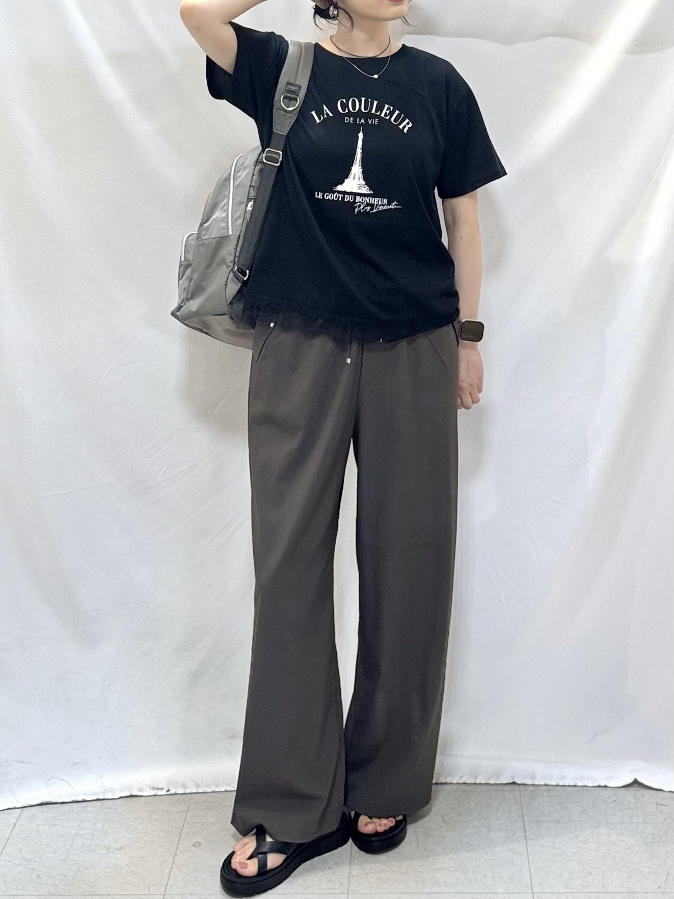 𝐇𝐢𝐫𝐨𝐦𝐢さんの「SHOO･LA･RUE｜【高レビュー/S-LL/洗濯機可/セットアップ可】着丈選べる 軽凛(かろりん) ひんやりフラップイー」を使ったコーディネート