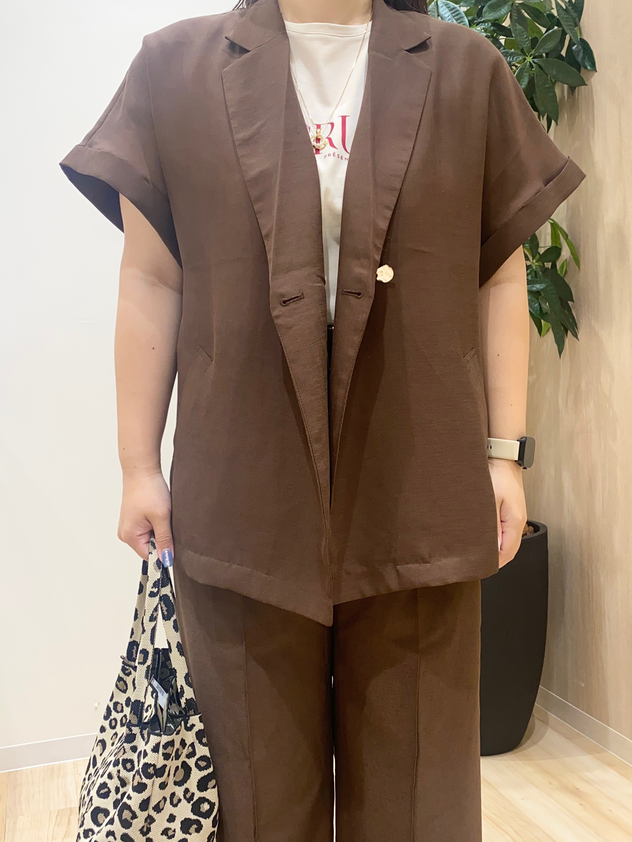 HANAさんの「grove｜【洗濯機OK・ひんやり/SETUP可】シワになりにくいハーフスリーブジャケット」を使ったコーディネート