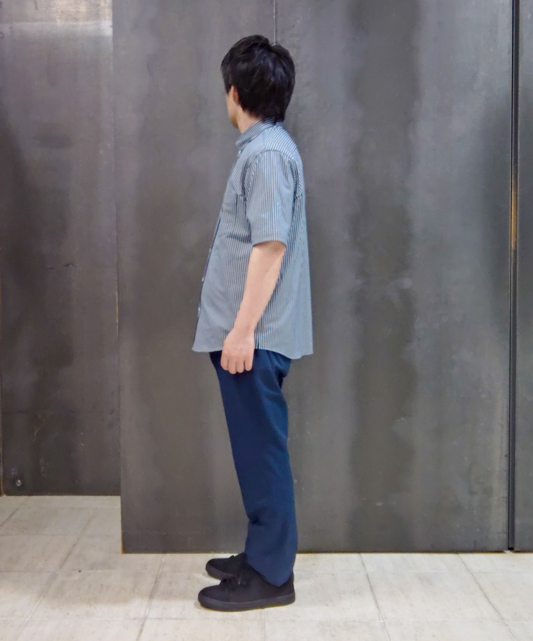 shiominさんの「TAKEO KIKUCHI｜【接触冷感】ジャージストライプ シャツ」を使ったコーディネート