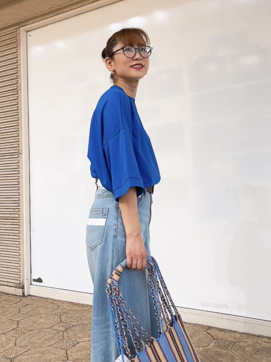 Yasucoさんの「Dessin｜【新色追加/体型カバー】美光沢カットソーボクシーシルエット」を使ったコーディネート