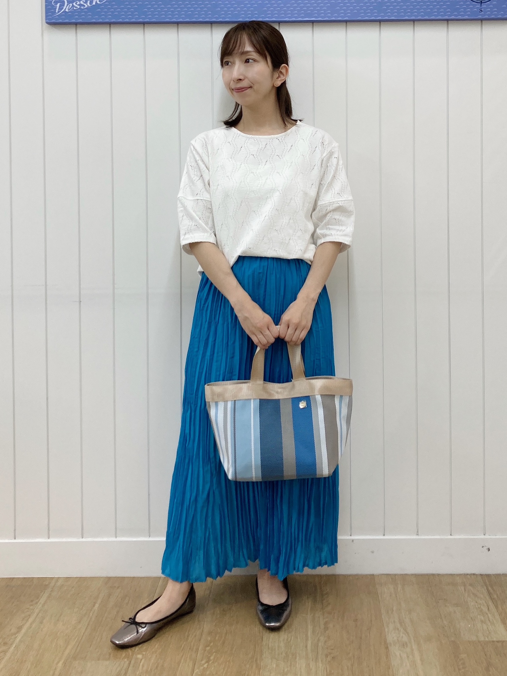 yoshiさんの「Dessin｜【マシンウォッシャブル】5分袖レースカットソー」を使ったコーディネート