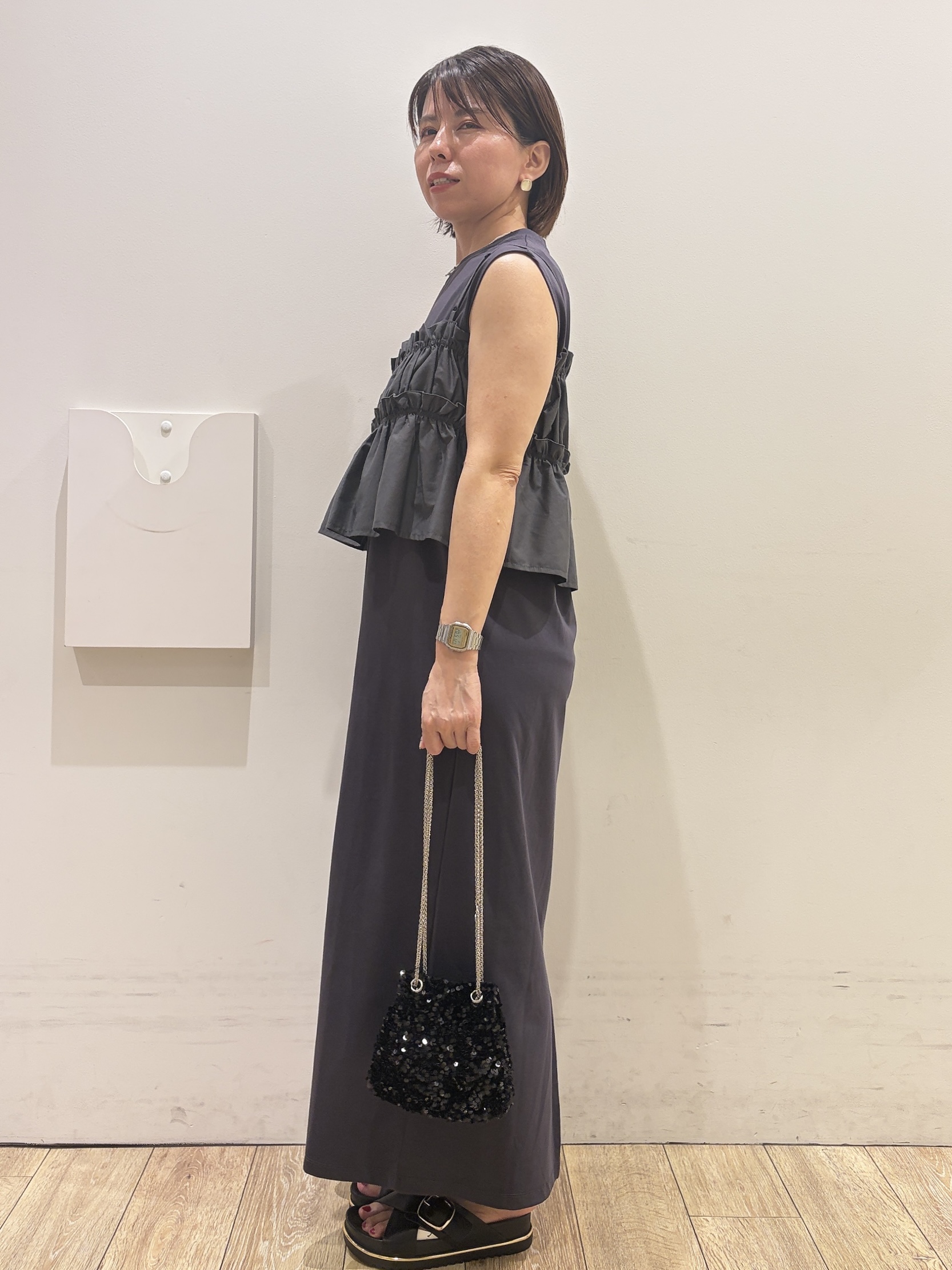 YUKOさんの「index｜ビスチェ付きワンピース【ツインセット／洗濯機OK】」を使ったコーディネート