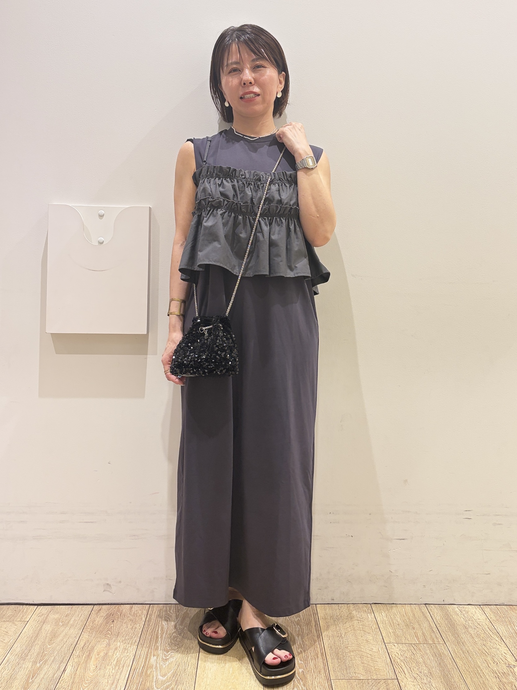 YUKOさんの「index｜ビスチェ付きワンピース【ツインセット／洗濯機OK】」を使ったコーディネート