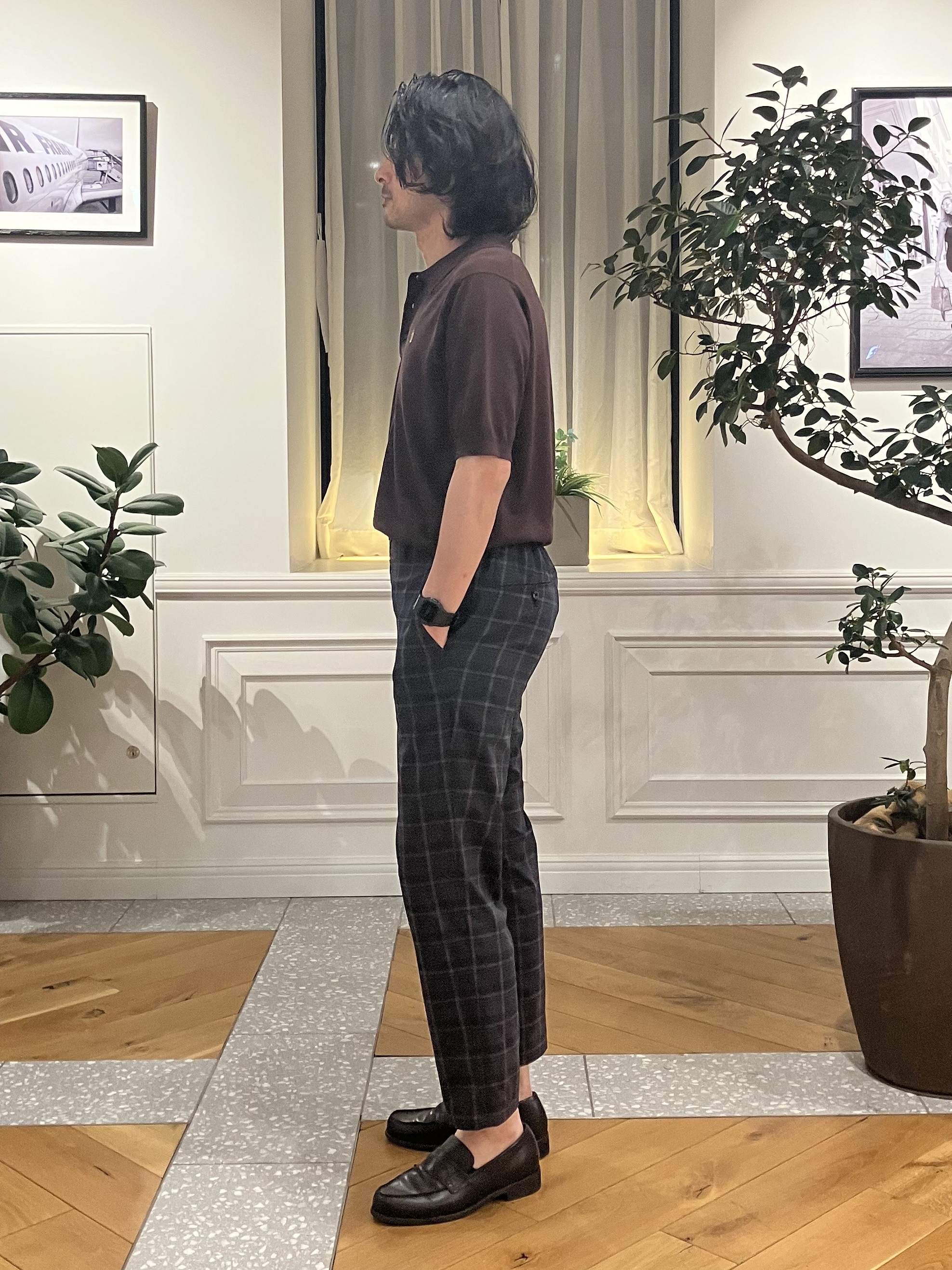 junyaさんの「DRESSTERIOR｜【ウォッシャブル】コットンシルク混 ニットポロシャツ」を使ったコーディネート