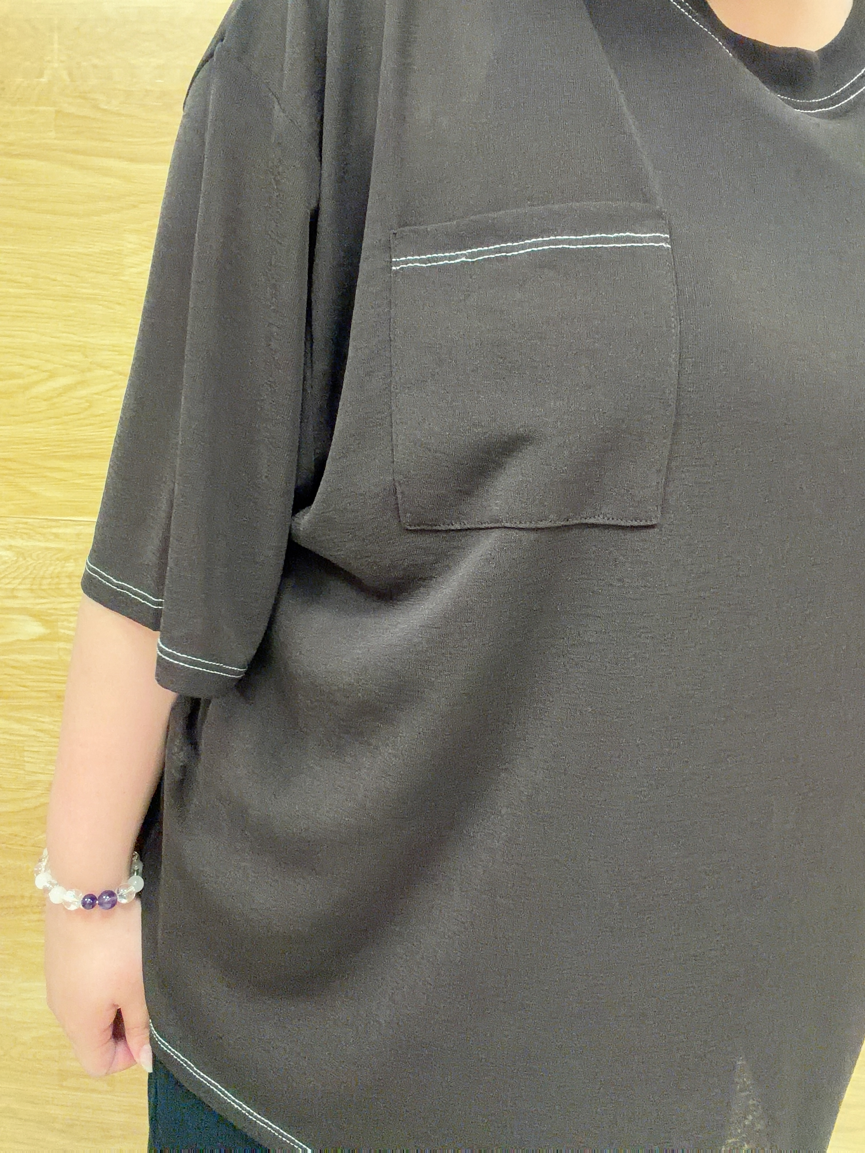 ぁむさんの「SHOO･LA･RUE｜【S-LL/洗濯機可/体型カバー】ゆるっとこなれる 大人のシアースラブTシャツ」を使ったコーディネート