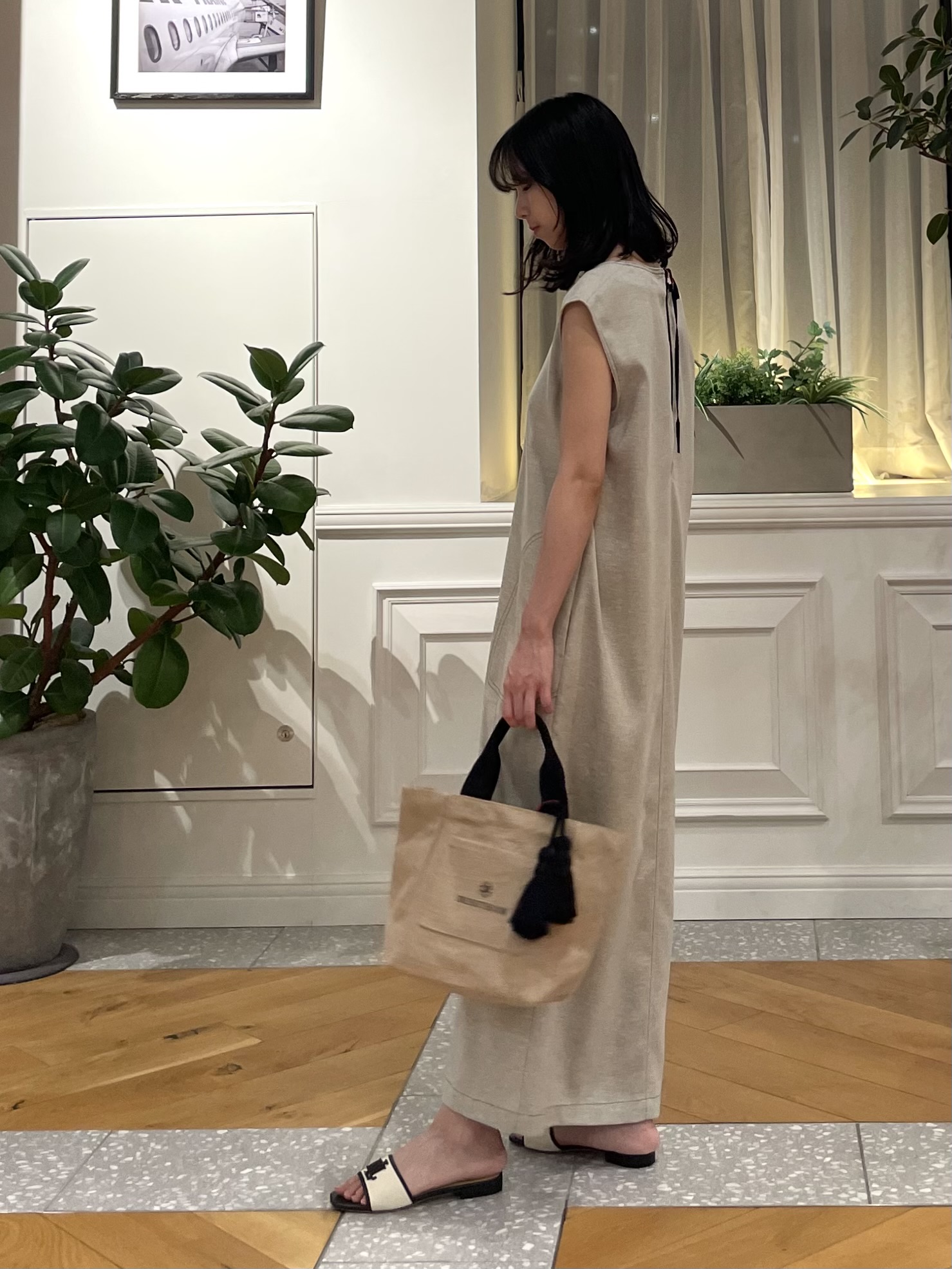 Lilyさんの「DRESSTERIOR｜【セットアップ可/UVカット/接触冷感/吸水速乾】ウォッシャブル Iラインワンピース」を使ったコーディネート