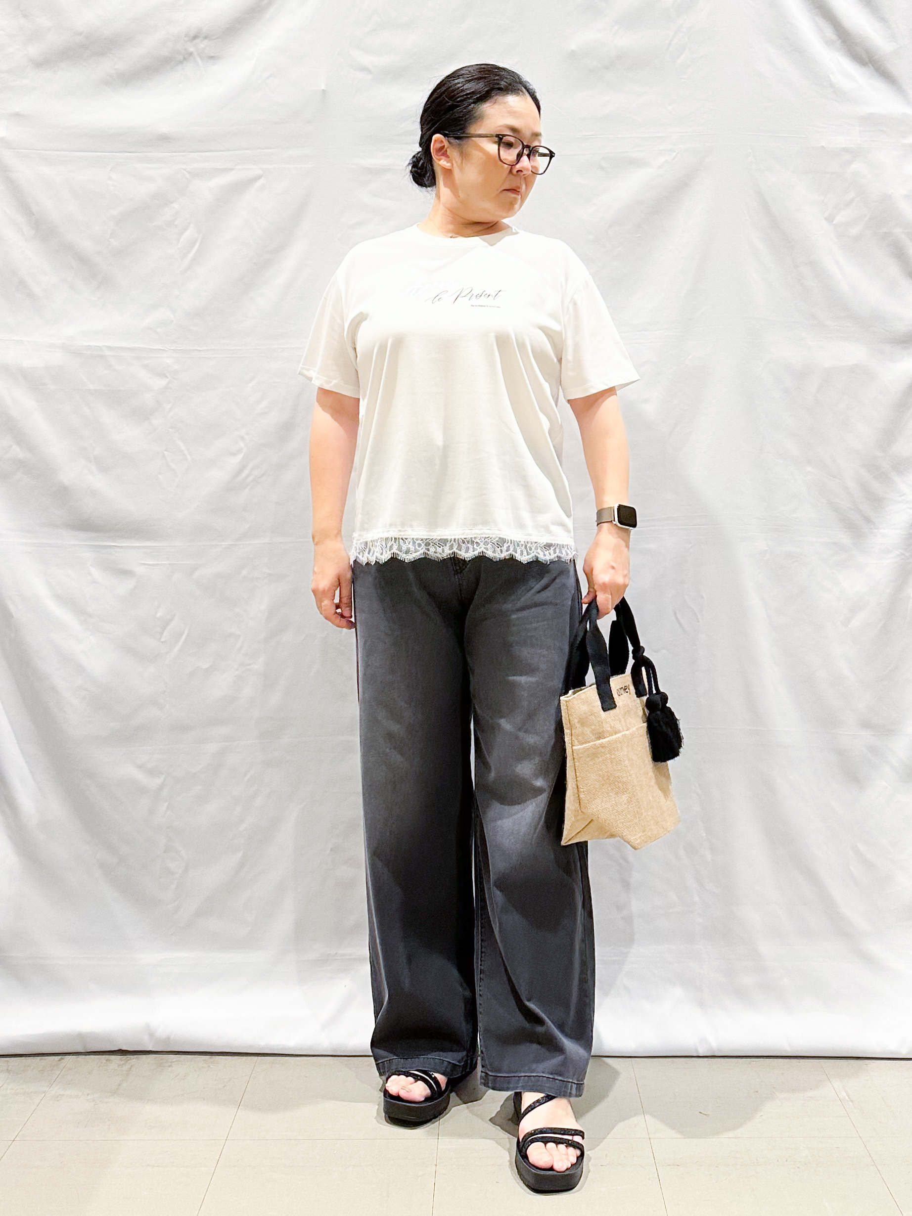 umeさんの「SHOO･LA･RUE｜【洗濯機可/S-LL】大人の抜け感 ゆるっと5分袖シャツ」を使ったコーディネート