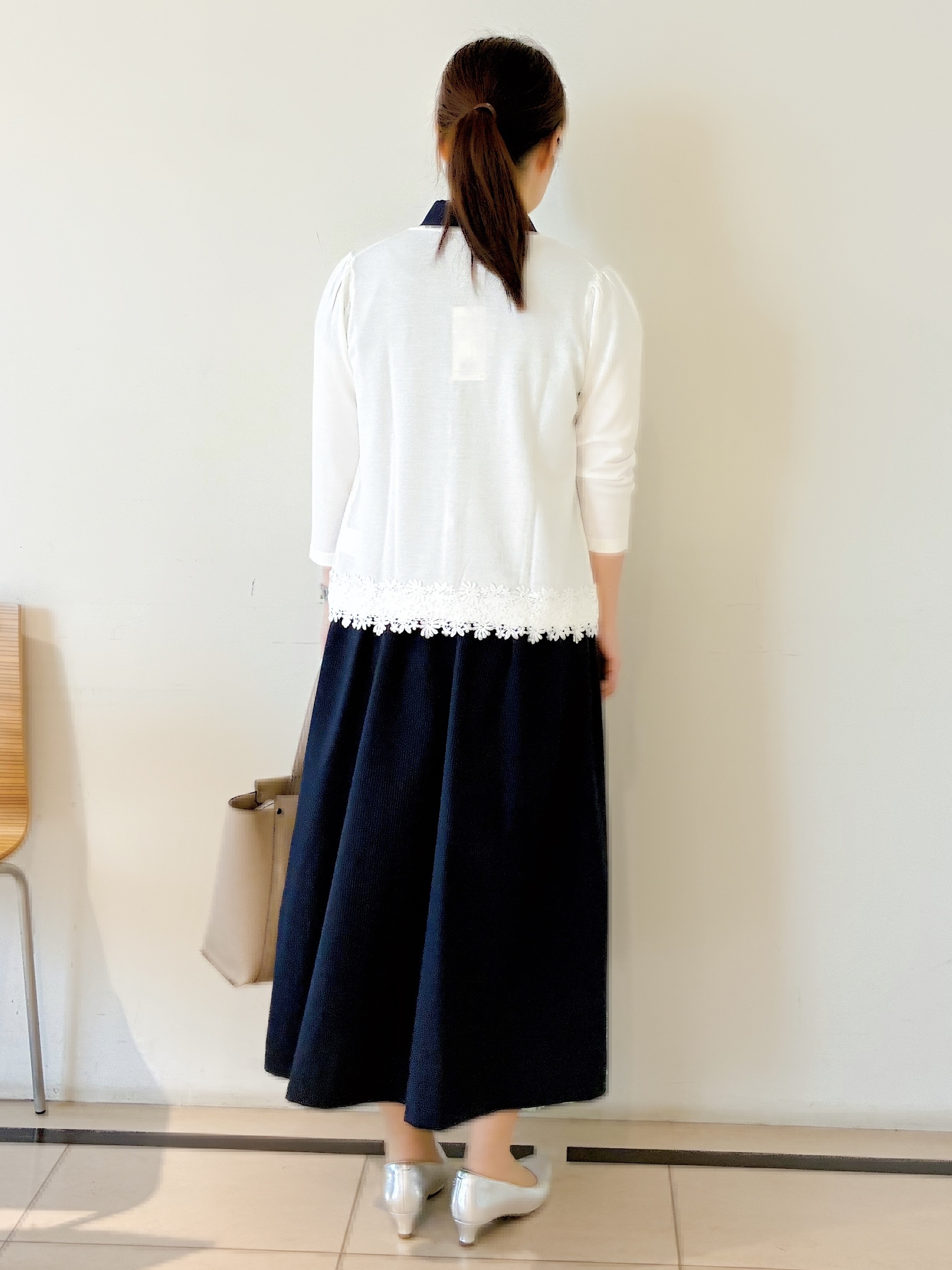 ひーさんの「Reflect｜レースデザイン ニットカーディガン」を使ったコーディネート