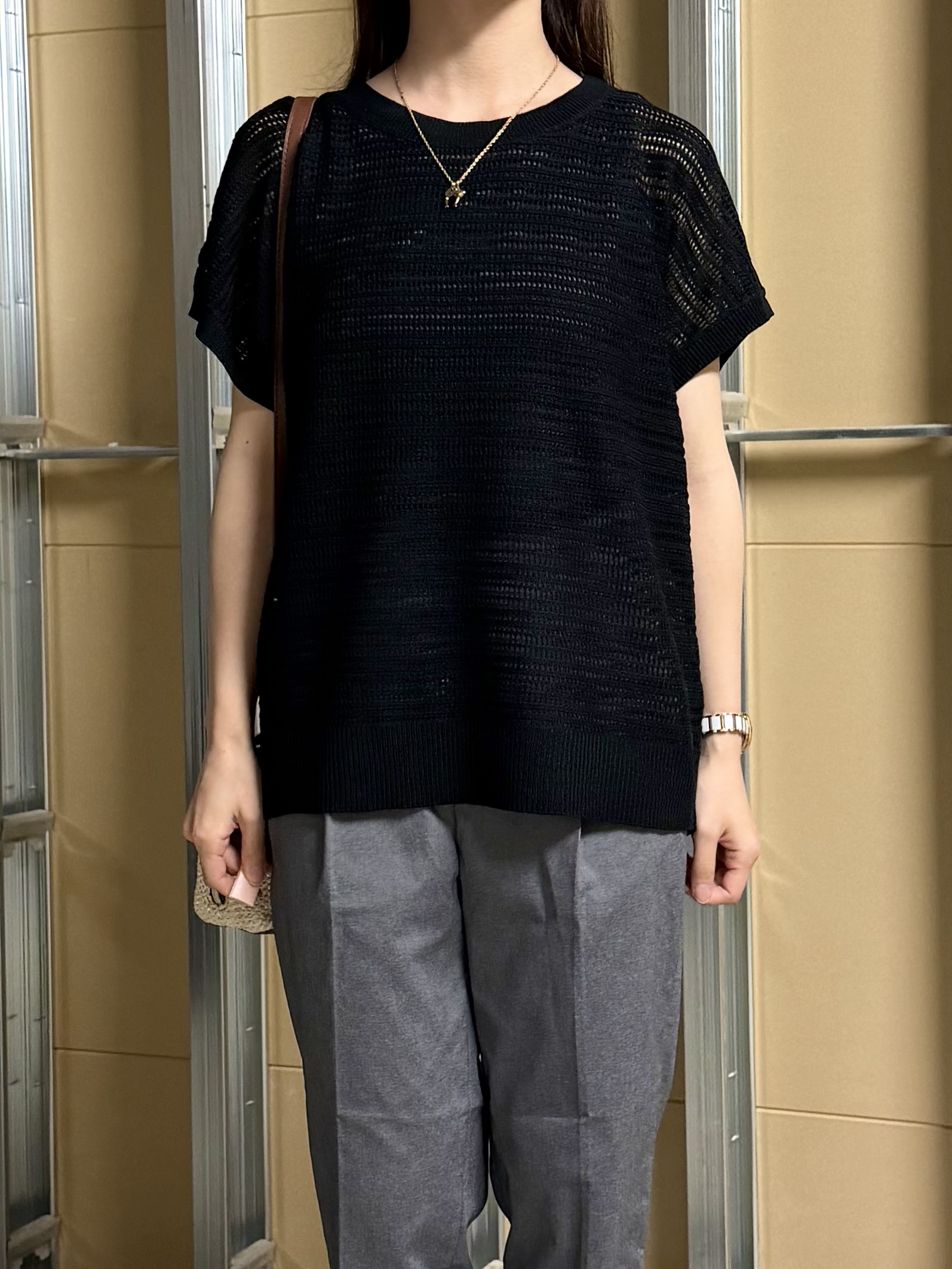 sahoさんの「THE SHOP TK｜【2点セット】メッシュニット+タンクトップ」を使ったコーディネート
