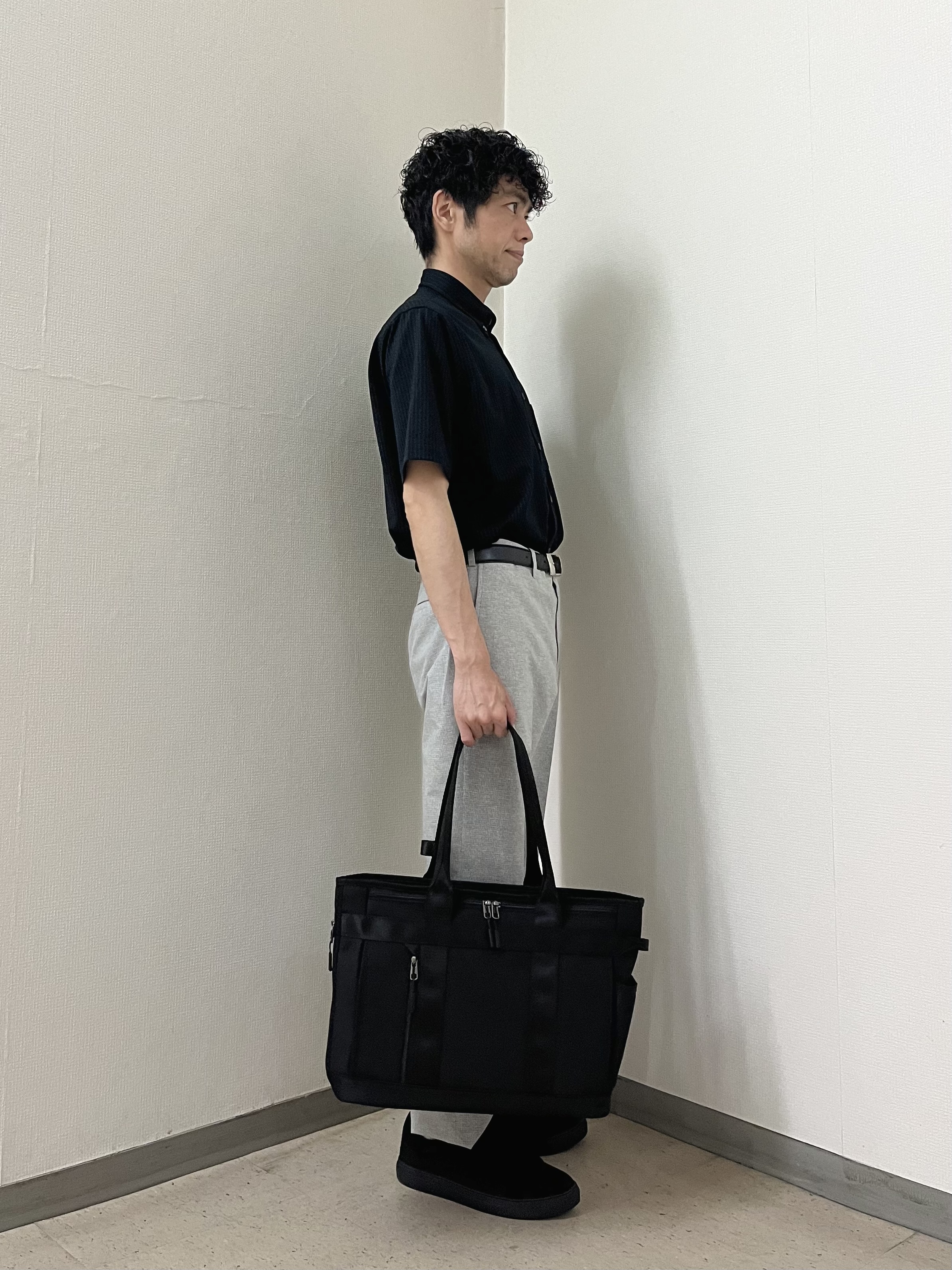 URAさんの「TAKEO KIKUCHI｜【接触冷感】ジャージストライプ シャツ」を使ったコーディネート