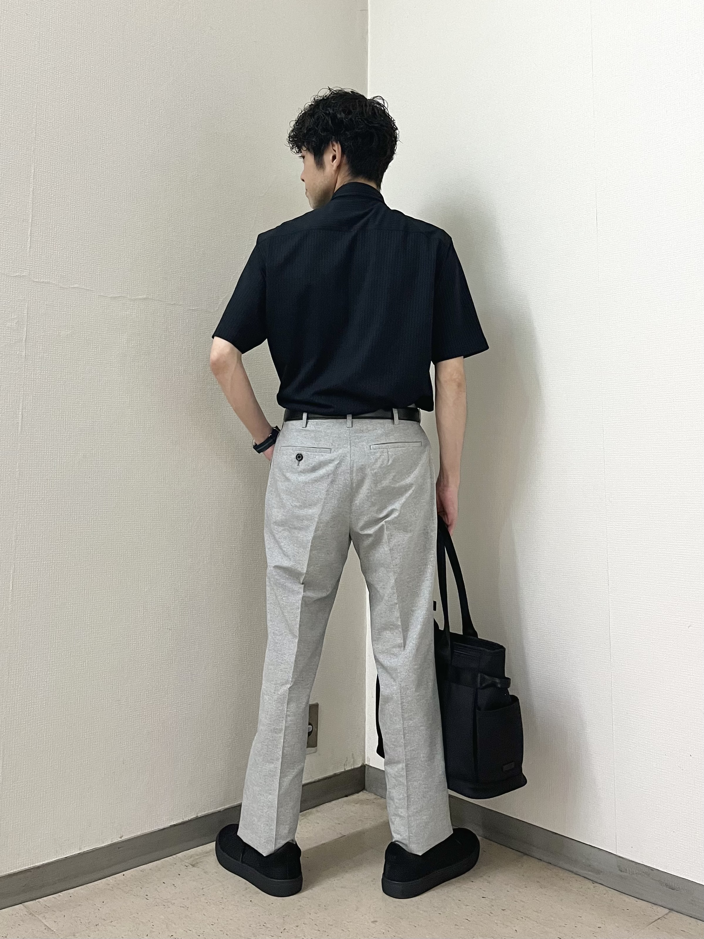 URAさんの「TAKEO KIKUCHI｜【接触冷感】ジャージストライプ シャツ」を使ったコーディネート