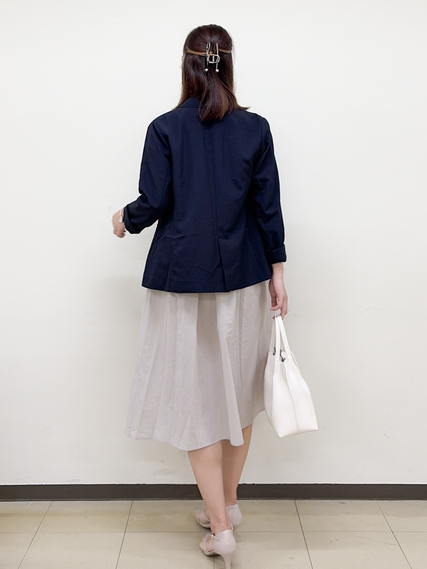 yurinaさんの「index｜《再入荷》ダブルブレストテーラードジャケット【接触冷感／吸水速乾／イージーアイロン／防シワ／洗濯機O」を使ったコーディネート