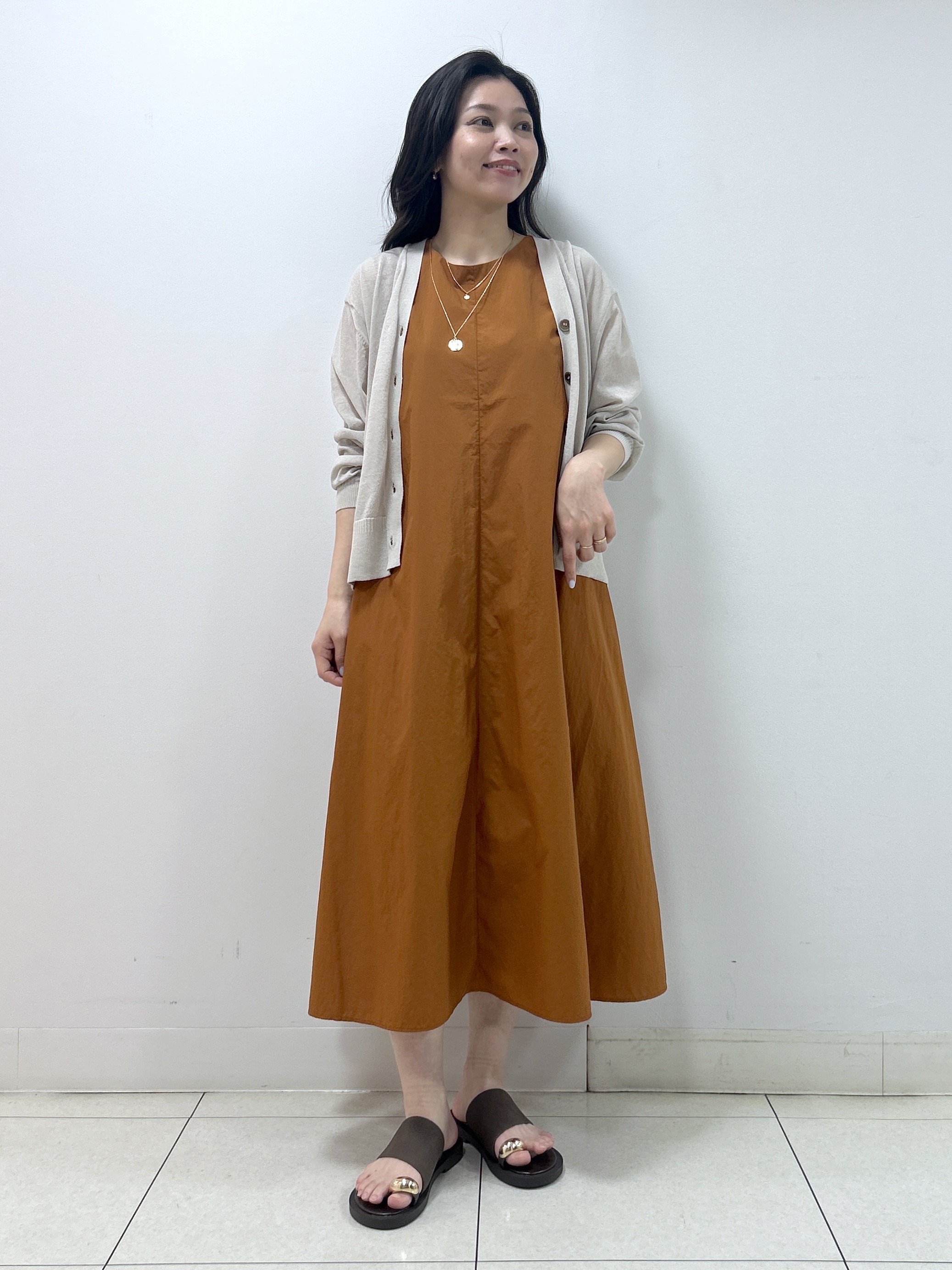 Kaiさんの「Dessin｜【撥水】Aラインナイロンワンピース」を使ったコーディネート