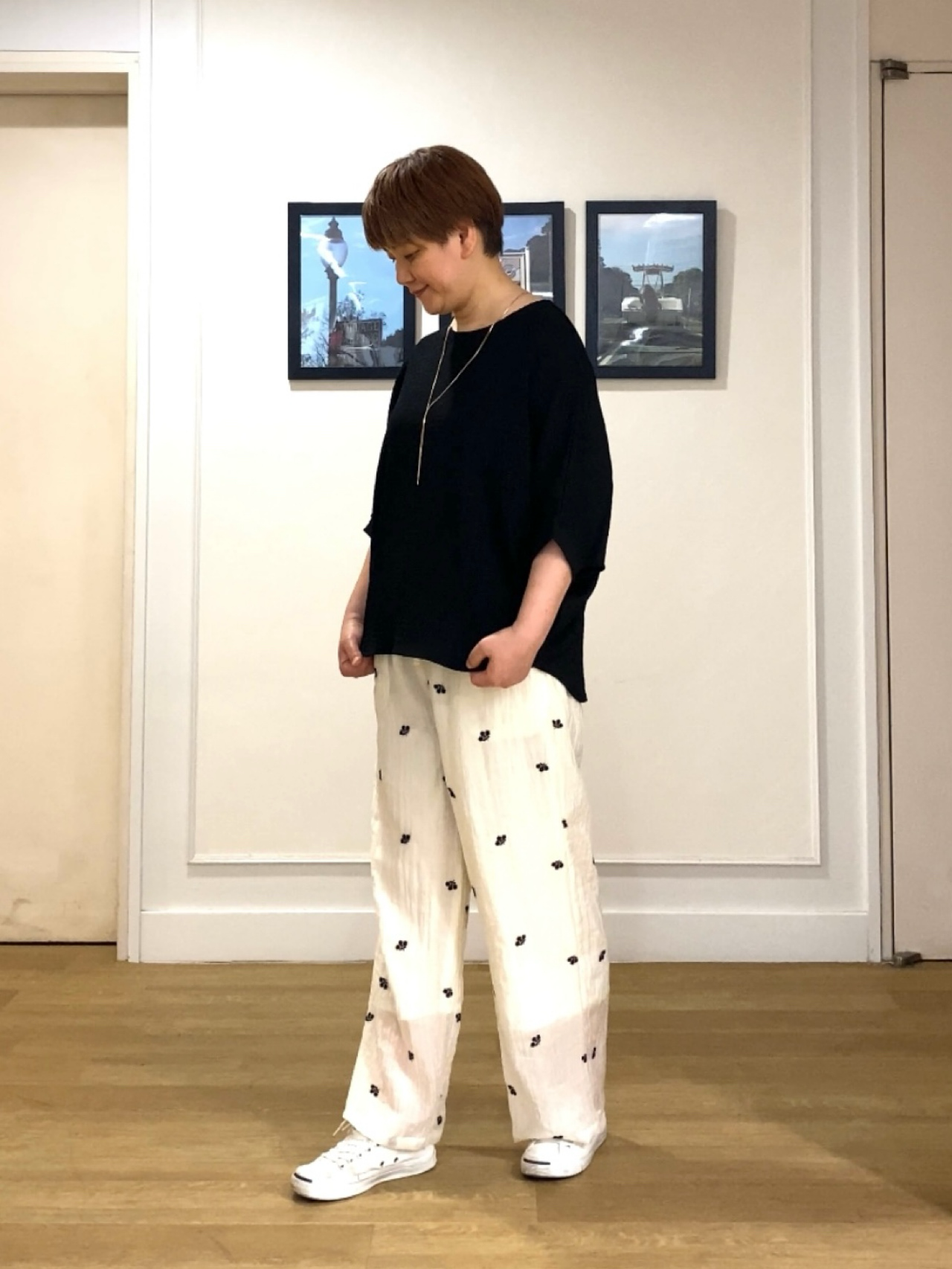 Hiroさんの「Dessin｜シュリンクジャージ カットソー」を使ったコーディネート