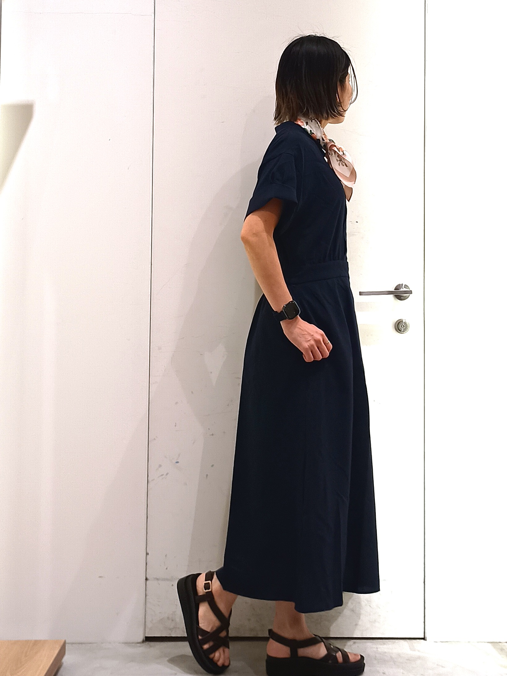 shinkoさんの「OPAQUE.CLIP｜【接触冷感／吸水速乾】リネンライク シャツワンピース《洗濯機OK》」を使ったコーディネート