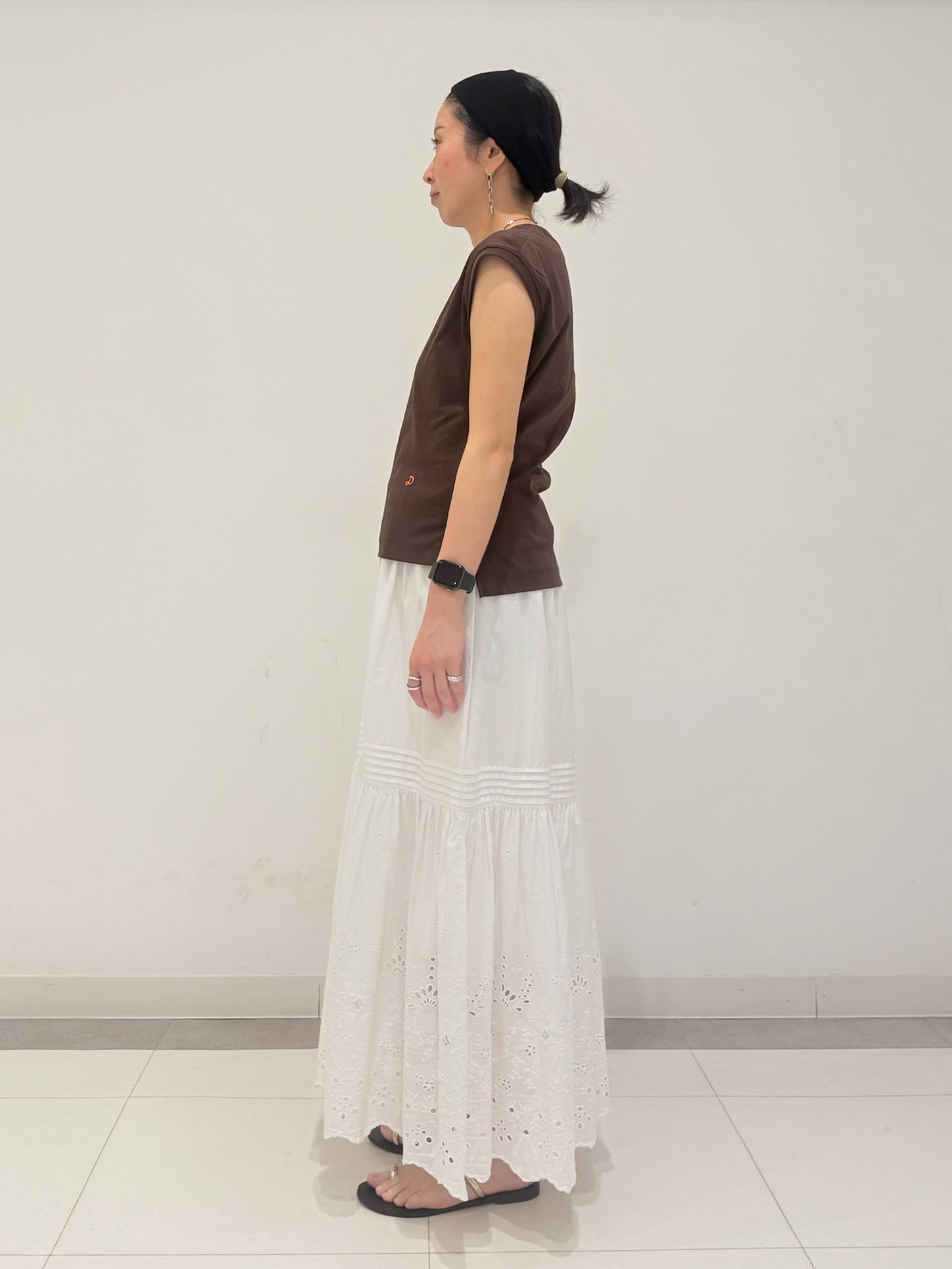 MIYAKAWAさんの「DRESSTERIOR｜【接触冷感／抗菌防臭／消臭】アイスクリアコットンフレンチスリーブT」を使ったコーディネート
