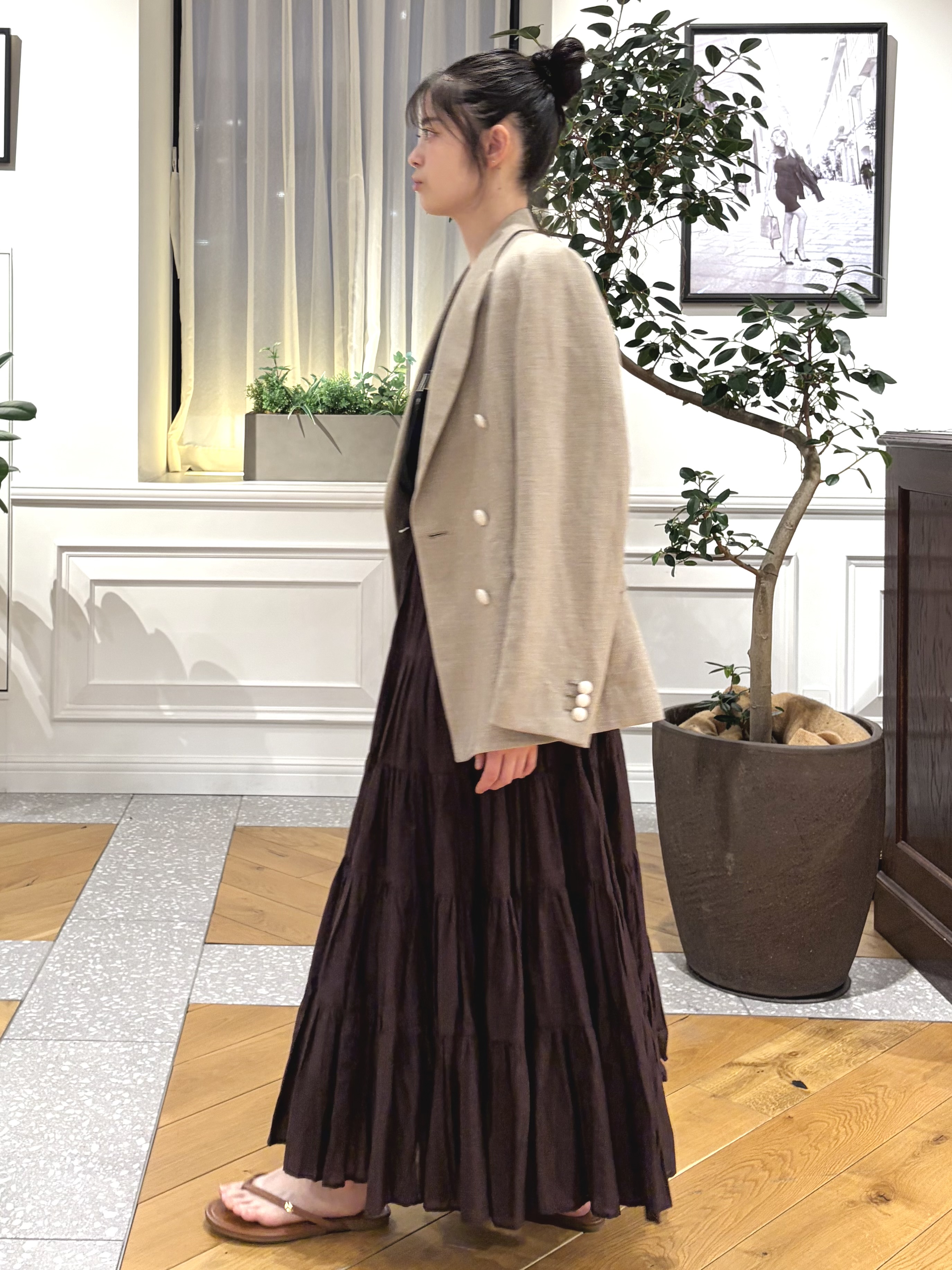 pupiさんの「DRESSTERIOR｜【セットアップ可】リネンブレンドダブルブレストジャケット」を使ったコーディネート