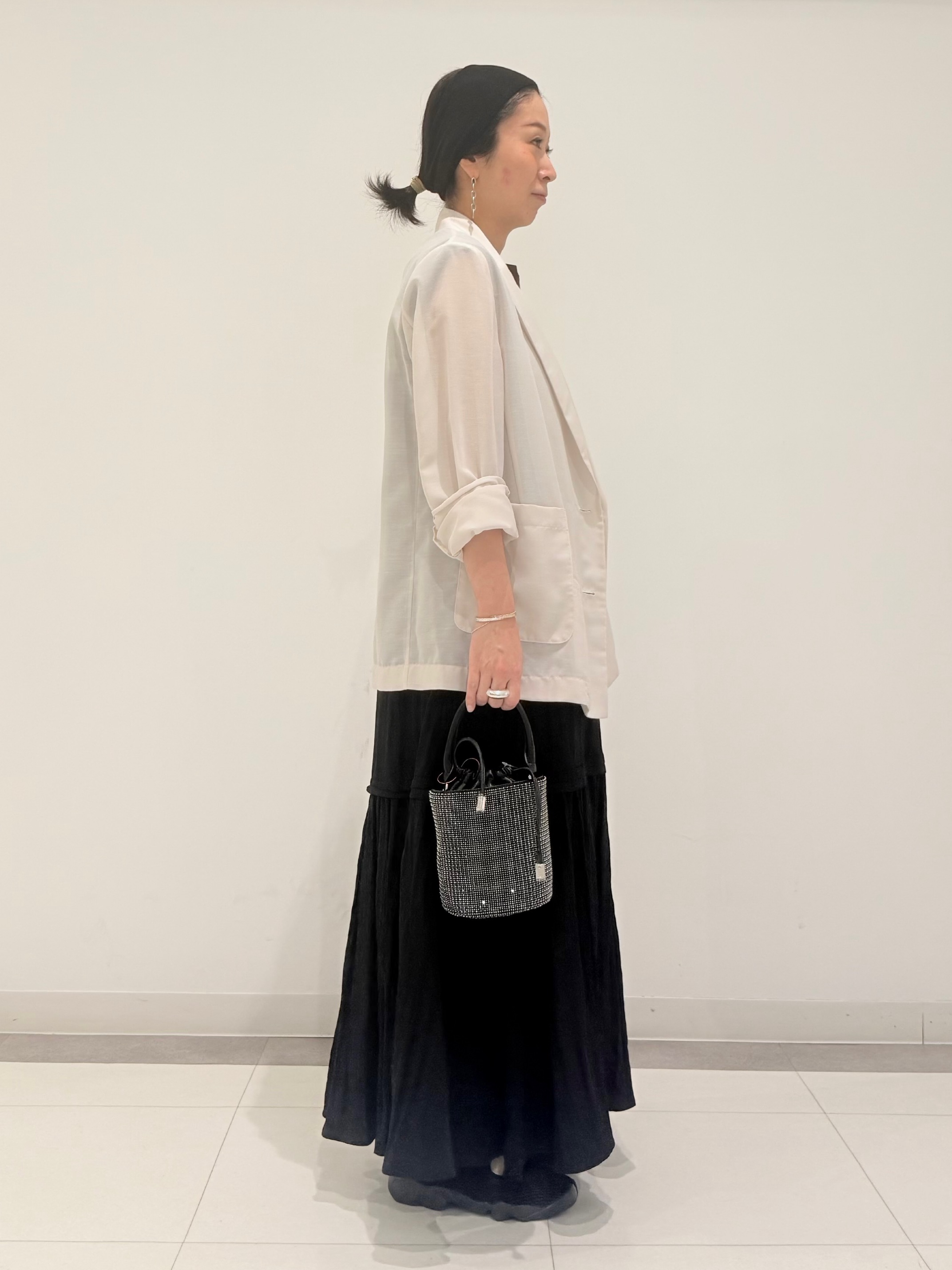MIYAKAWAさんの「DRESSTERIOR｜【接触冷感／抗菌防臭／消臭】アイスクリアコットンフレンチスリーブT」を使ったコーディネート