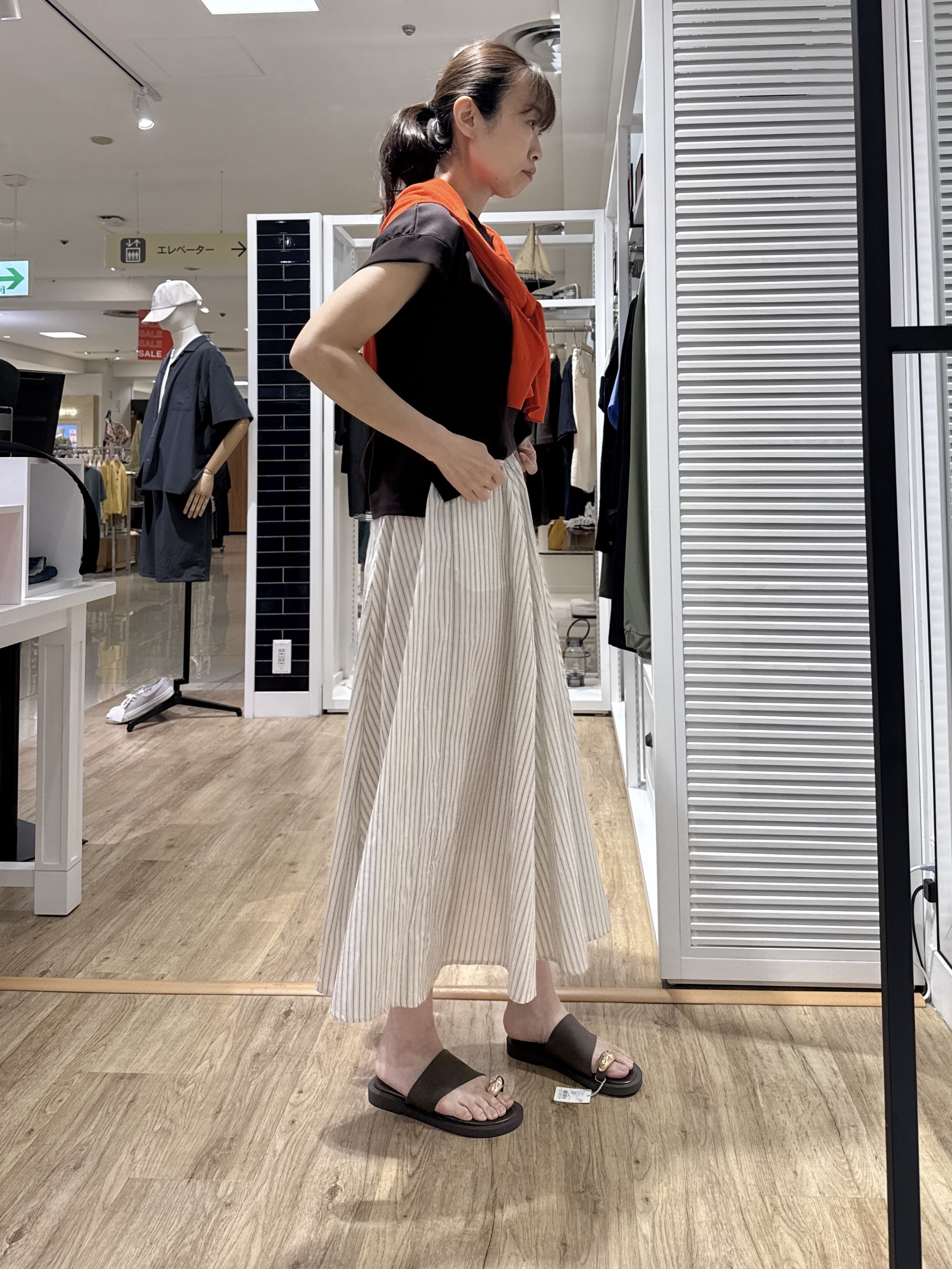 Junさんの「Dessin｜【UVカット/接触冷感】美光沢カットソー」を使ったコーディネート