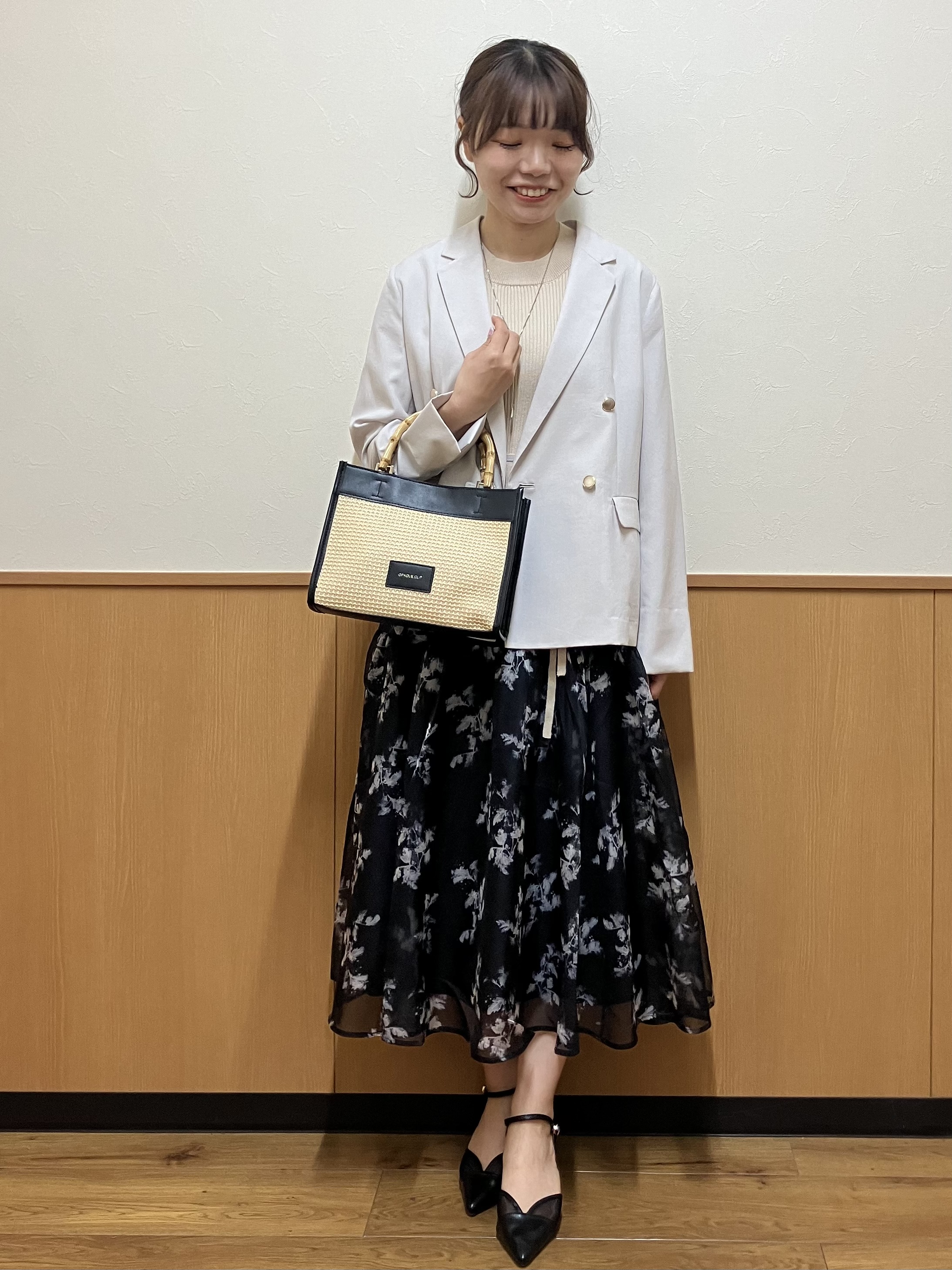 MAYUKIさんの「index｜《再入荷》ダブルブレストテーラードジャケット【接触冷感／吸水速乾／イージーアイロン／防シワ／洗濯機O」を使ったコーディネート