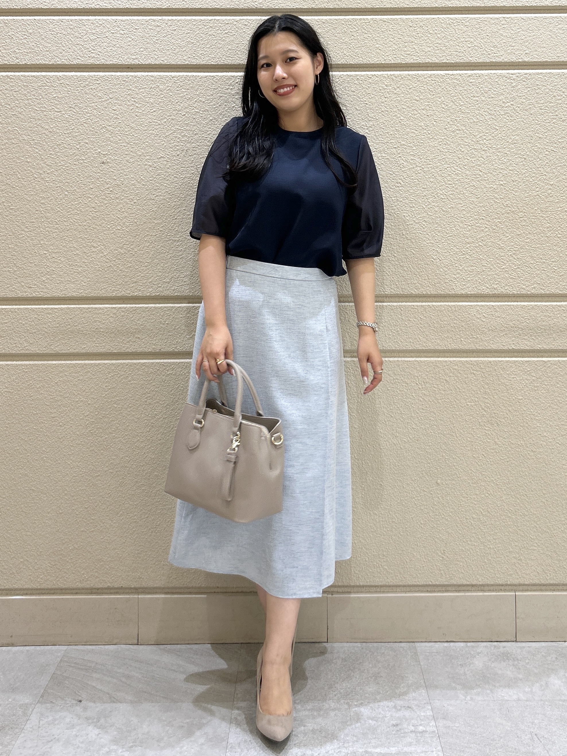 Momokaさんの「COUP DE CHANCE｜【手洗い可／日本製】袖シアーパフスリーブ ブラウス」を使ったコーディネート