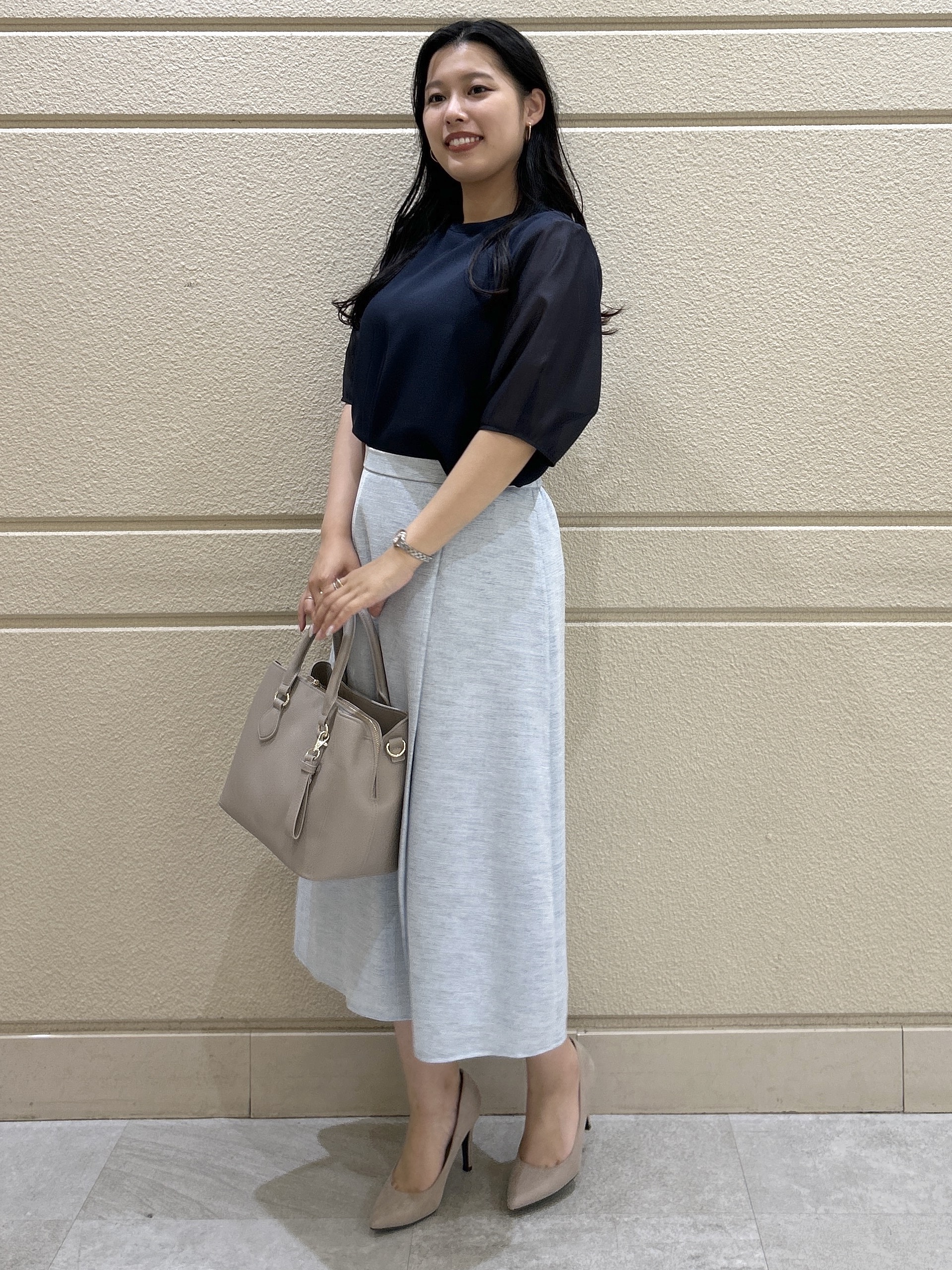 Momokaさんの「COUP DE CHANCE｜【手洗い可／日本製】袖シアーパフスリーブ ブラウス」を使ったコーディネート
