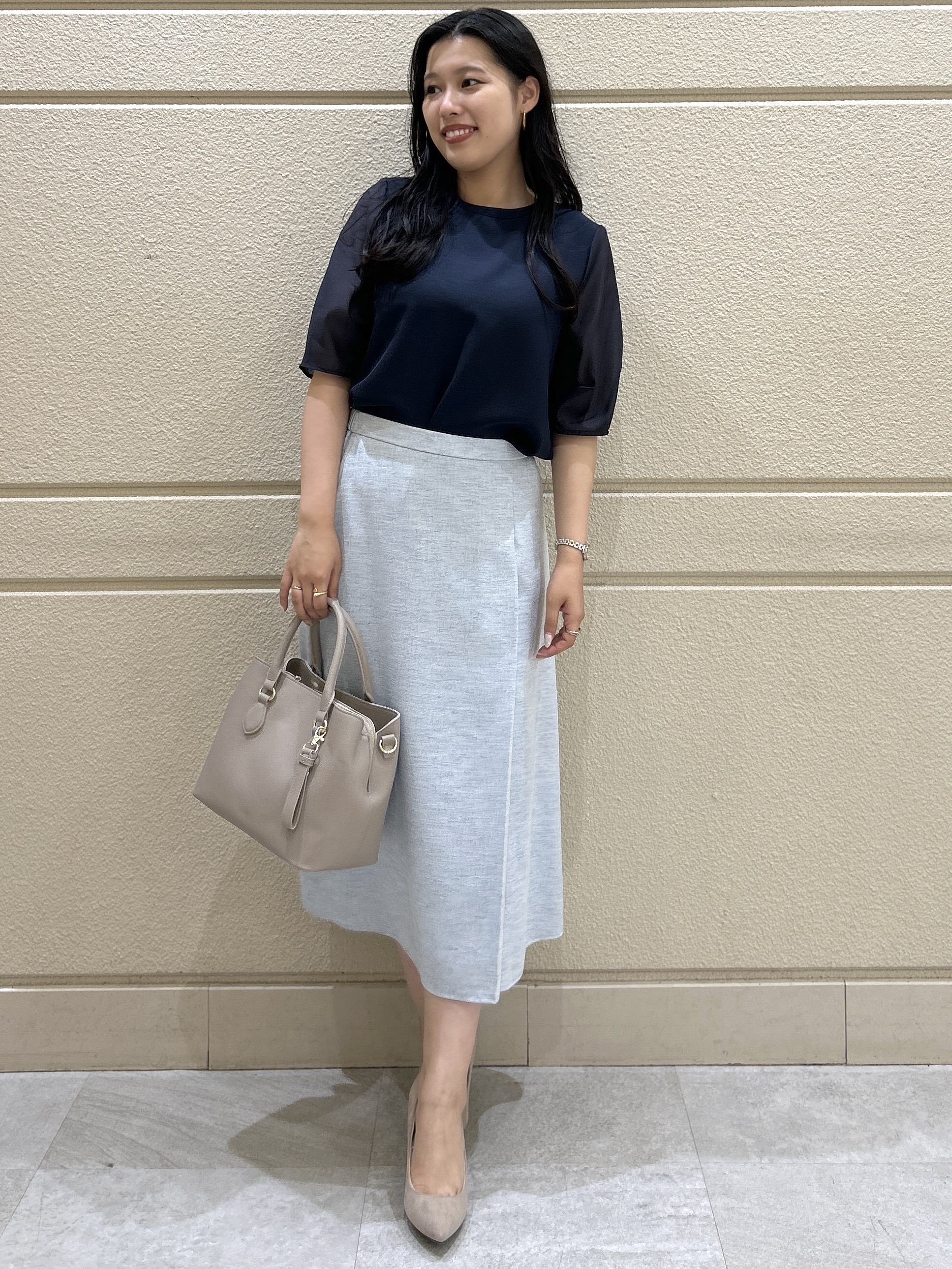 Momokaさんの「COUP DE CHANCE｜【手洗い可／日本製】袖シアーパフスリーブ ブラウス」を使ったコーディネート