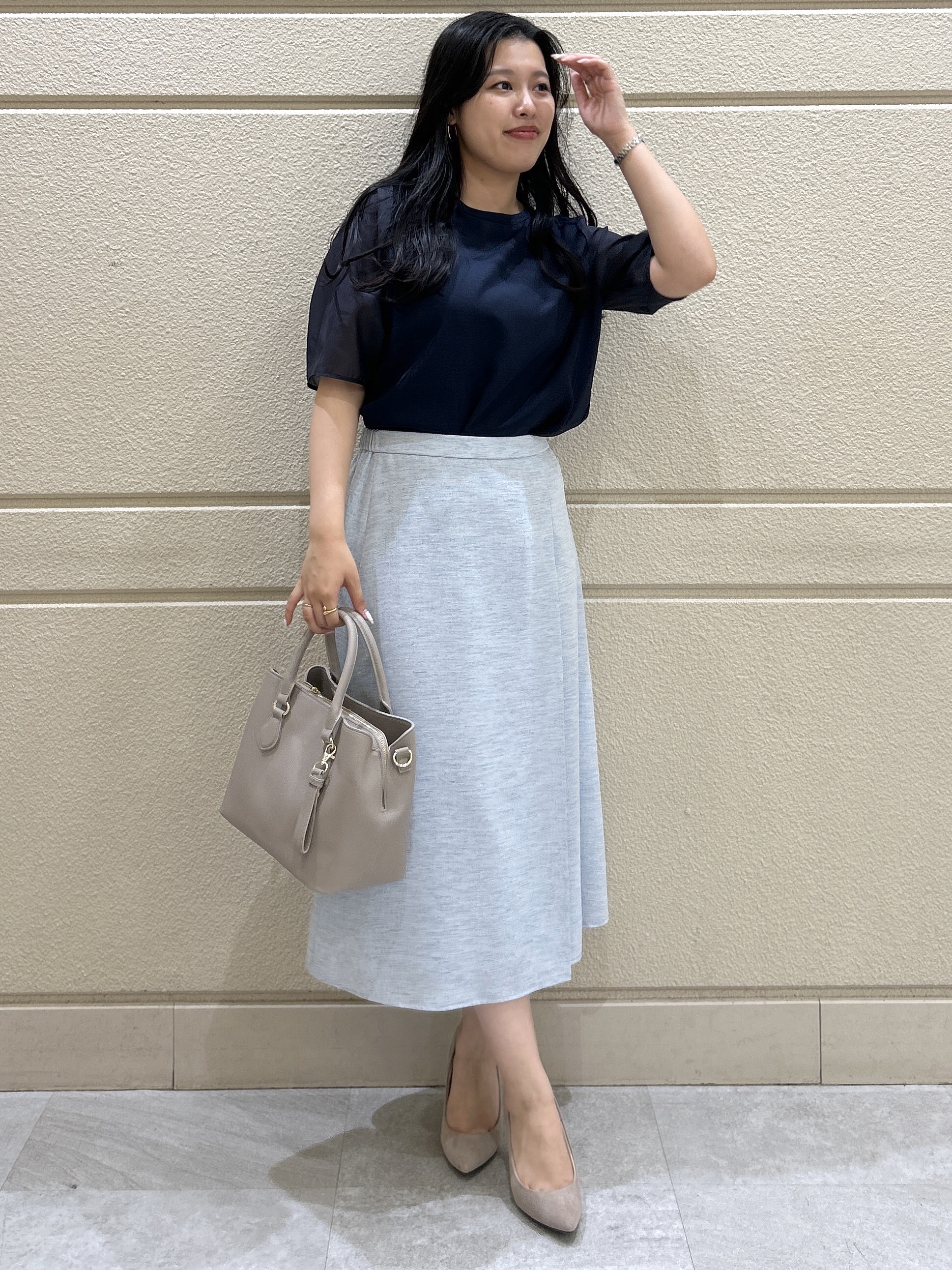 Momokaさんの「COUP DE CHANCE｜【手洗い可／日本製】袖シアーパフスリーブ ブラウス」を使ったコーディネート
