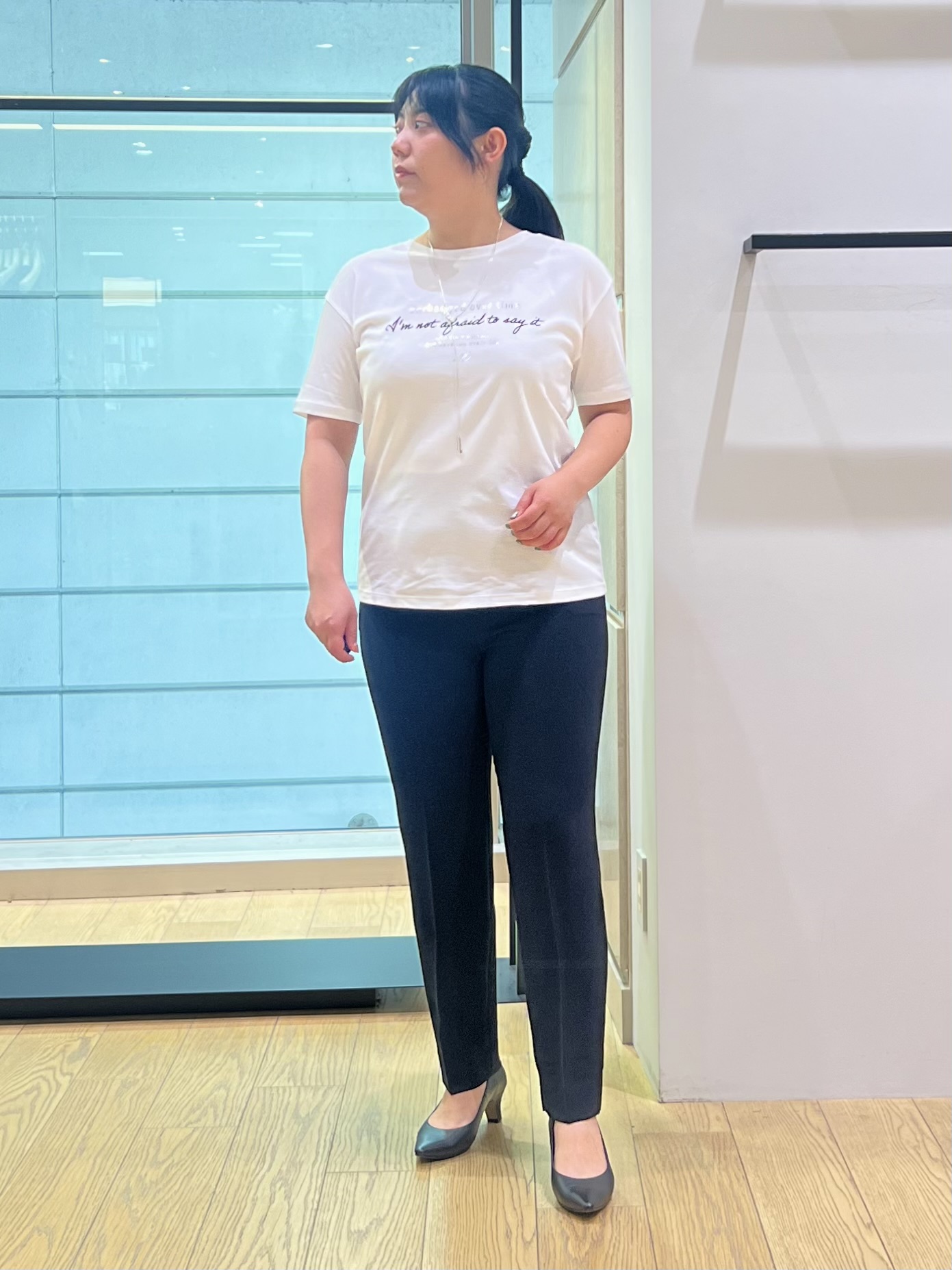 shimaさんの「INDIVI｜【接触冷感/洗える】シアーシャンブレーピンタックブラウス」を使ったコーディネート