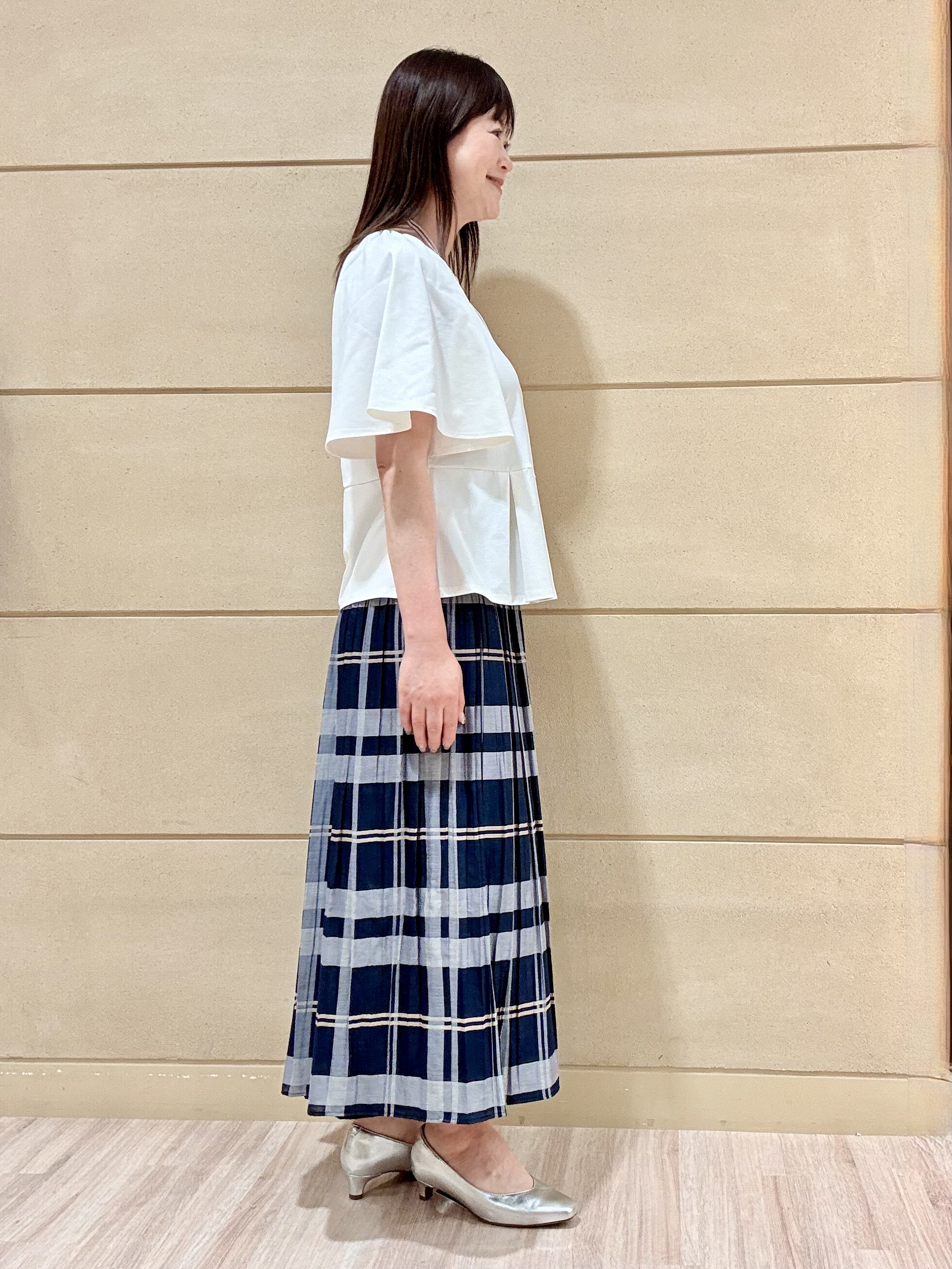 Marさんの「Reflect｜【UVカット／接触冷感／吸水速乾】フレアスリーブペプラムカットソー」を使ったコーディネート